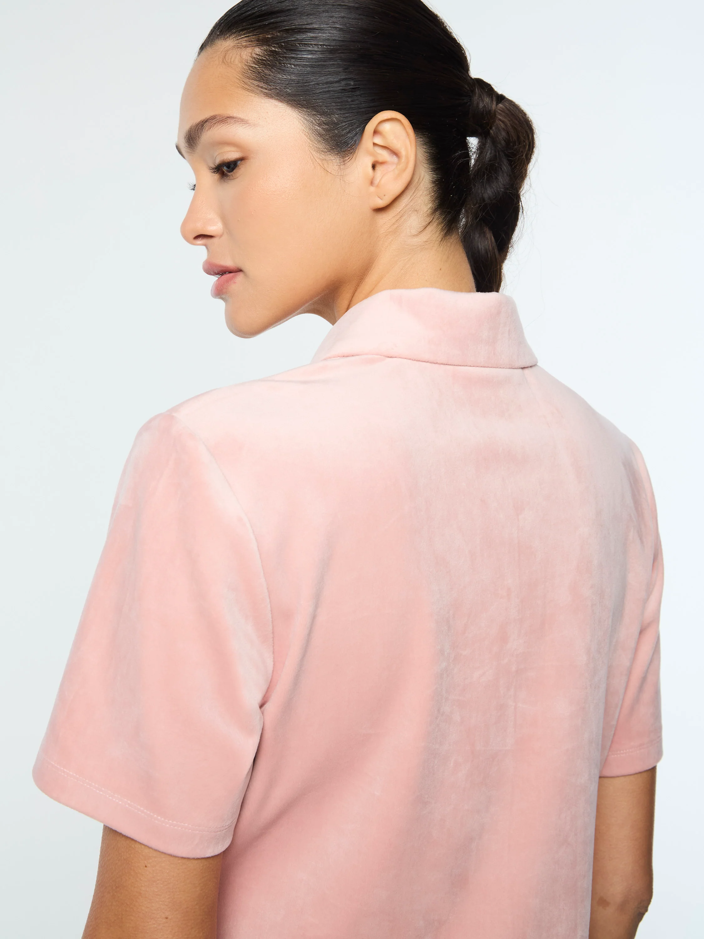 Adele Velour Polo- Pale Mauve - Image 5