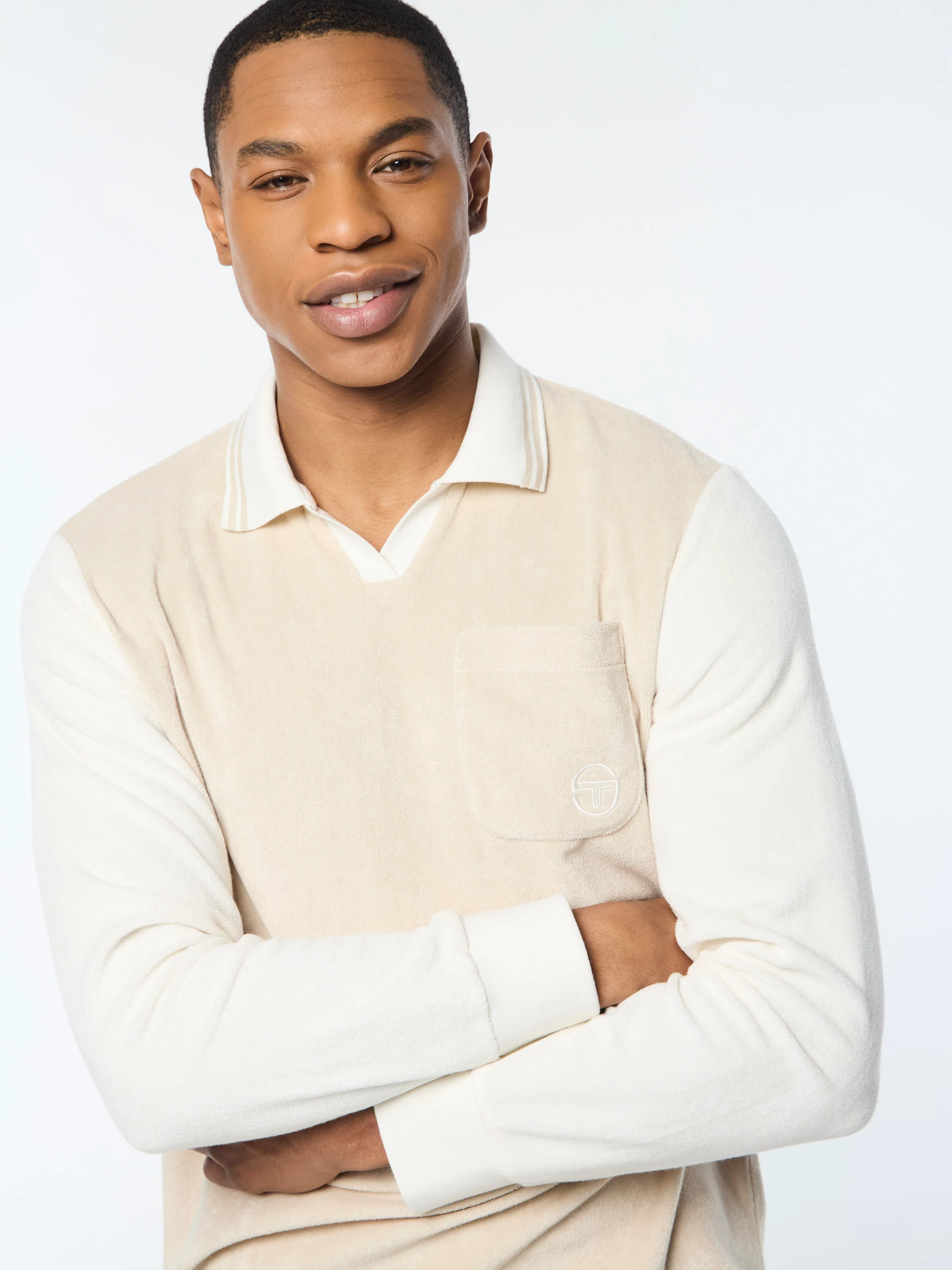 Alvar Long Sleeve Polo- Fog - Image 9