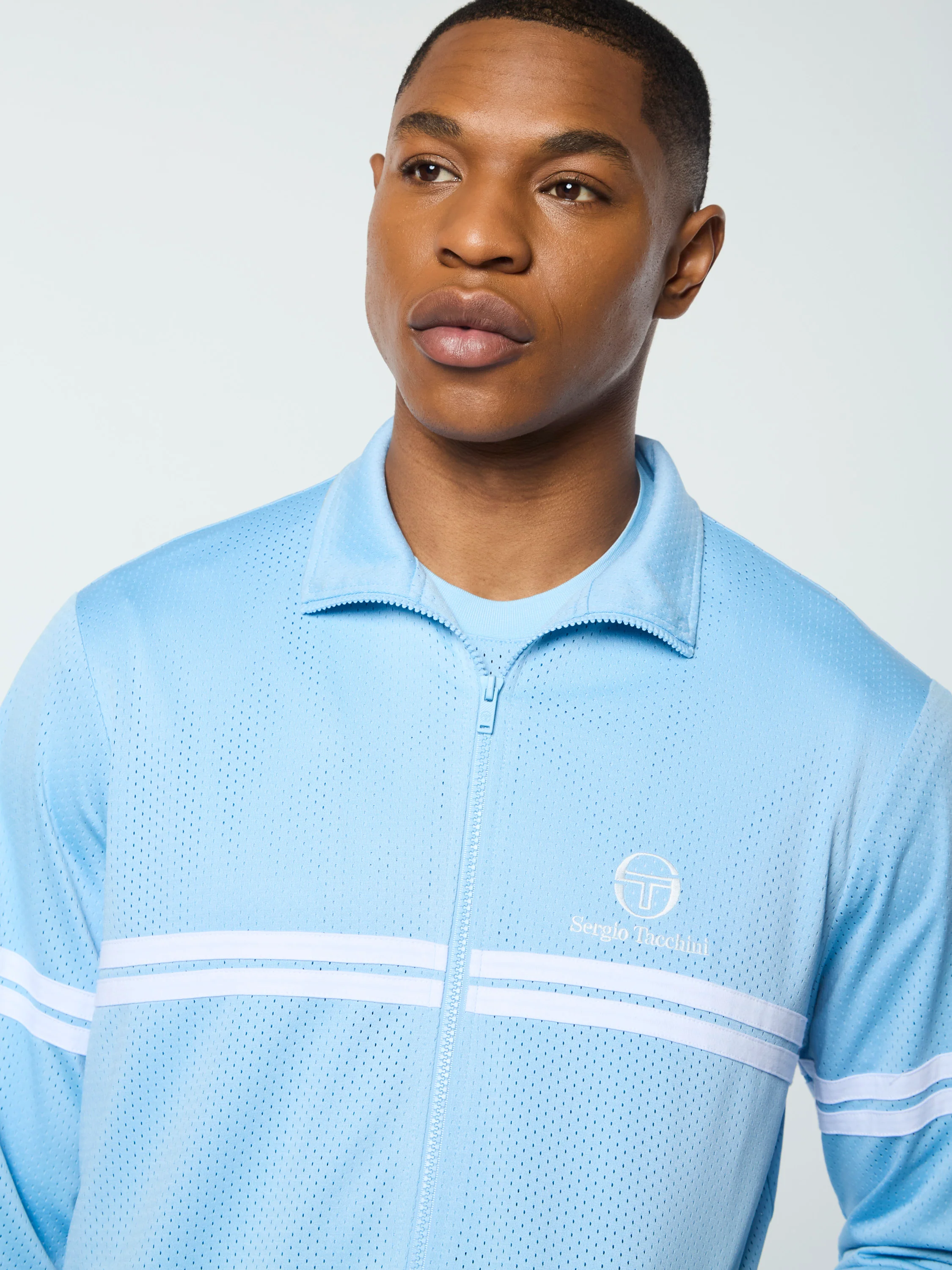 Arturo Mesh Track Jacket- Dutch Canal/ White - Image 9
