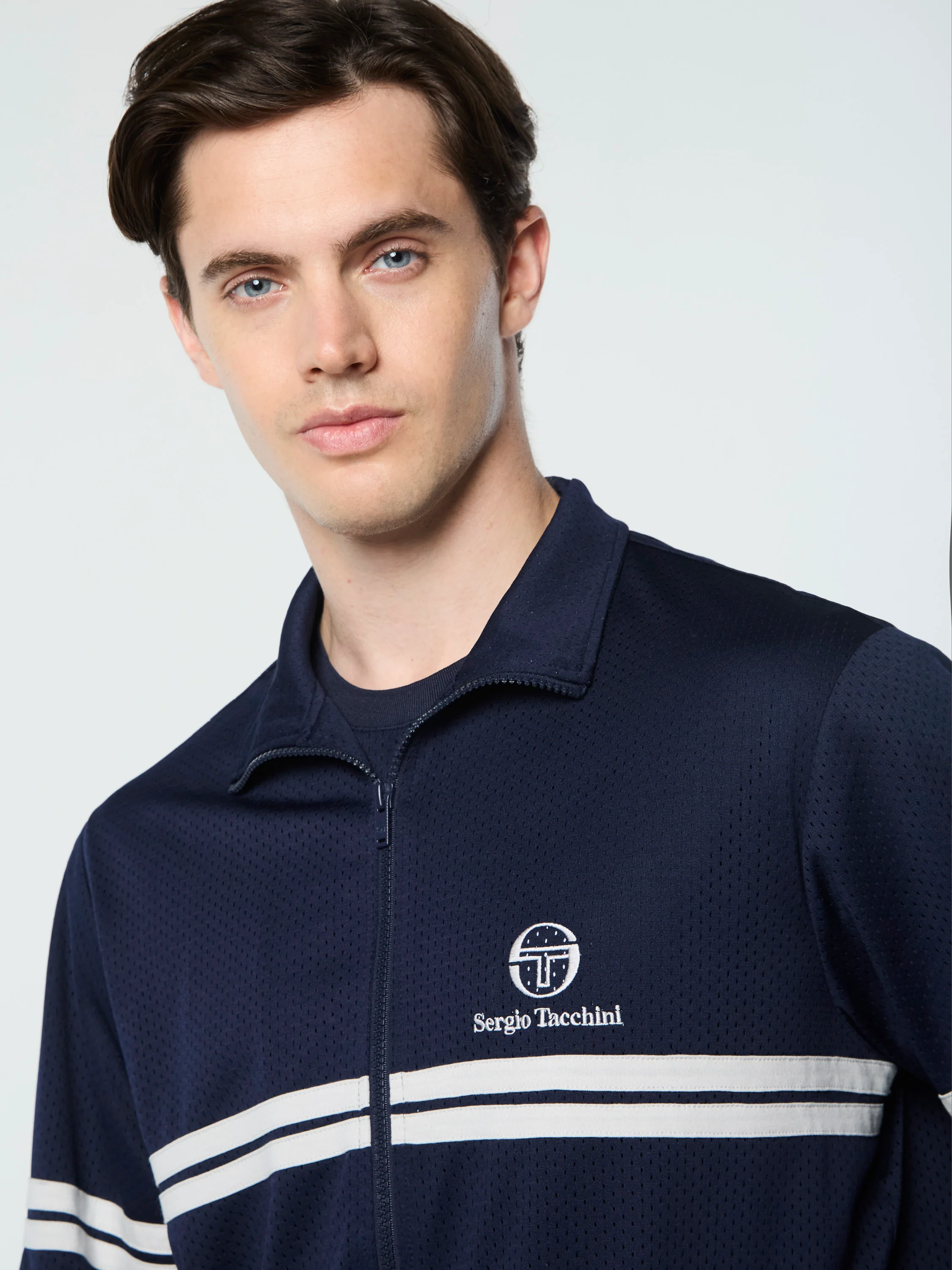 Arturo Mesh Track Jacket- Maritime Blue/ Quiet Gray - Image 10