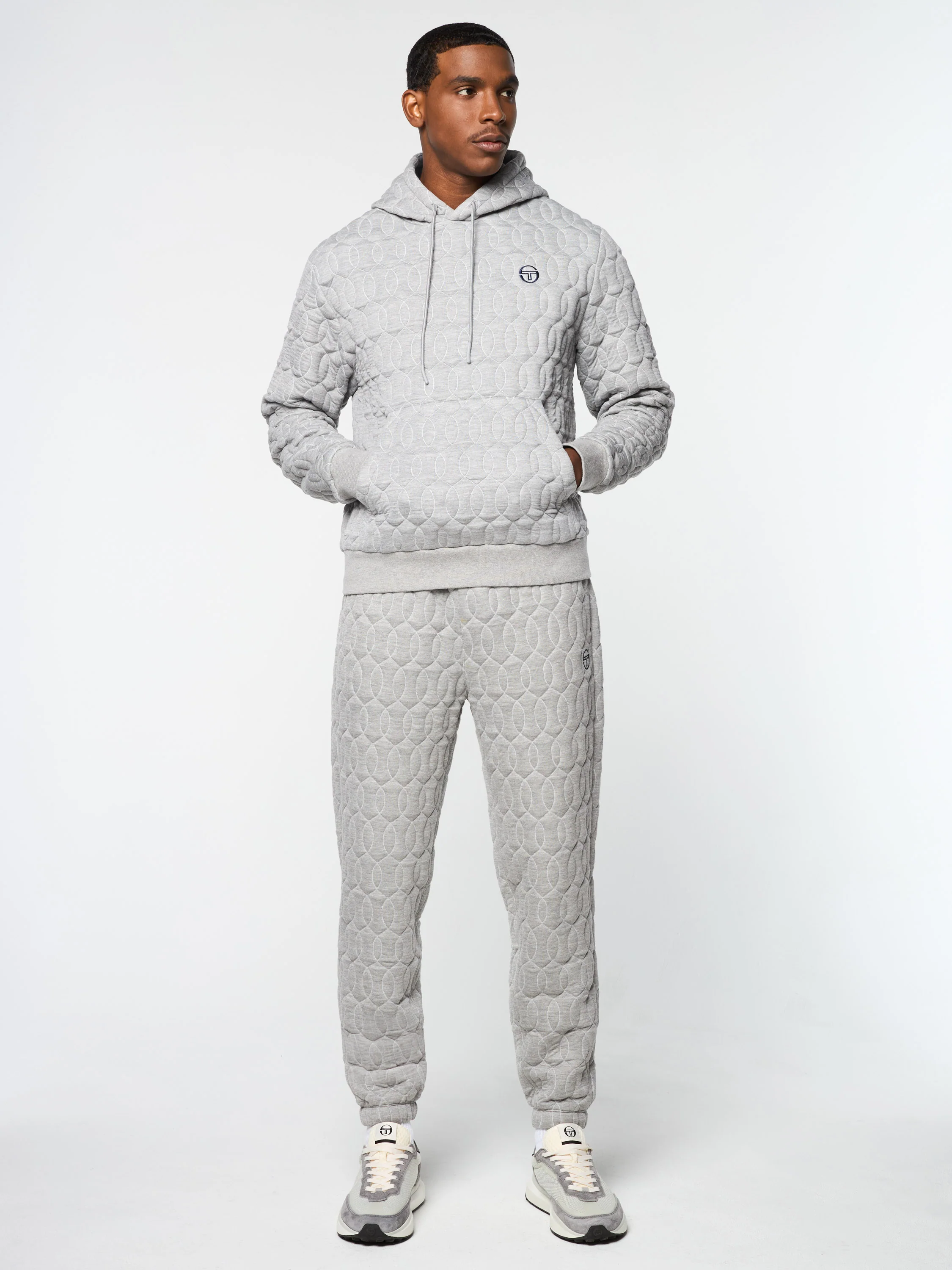Aversa Quilted Hoodie- Light Heather Grey - Image 3