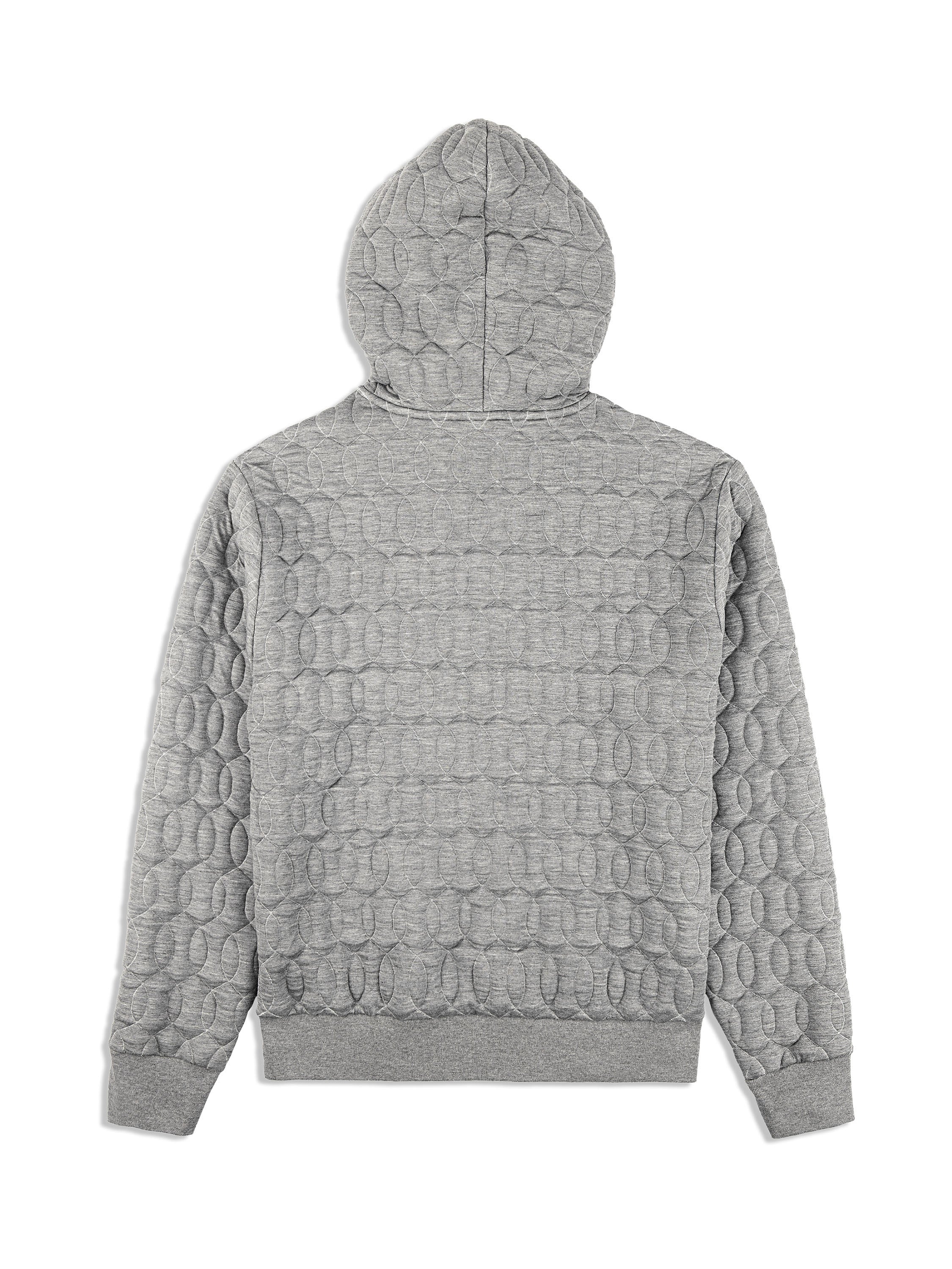 Aversa Quilted Hoodie- Light Heather Grey - Image 5