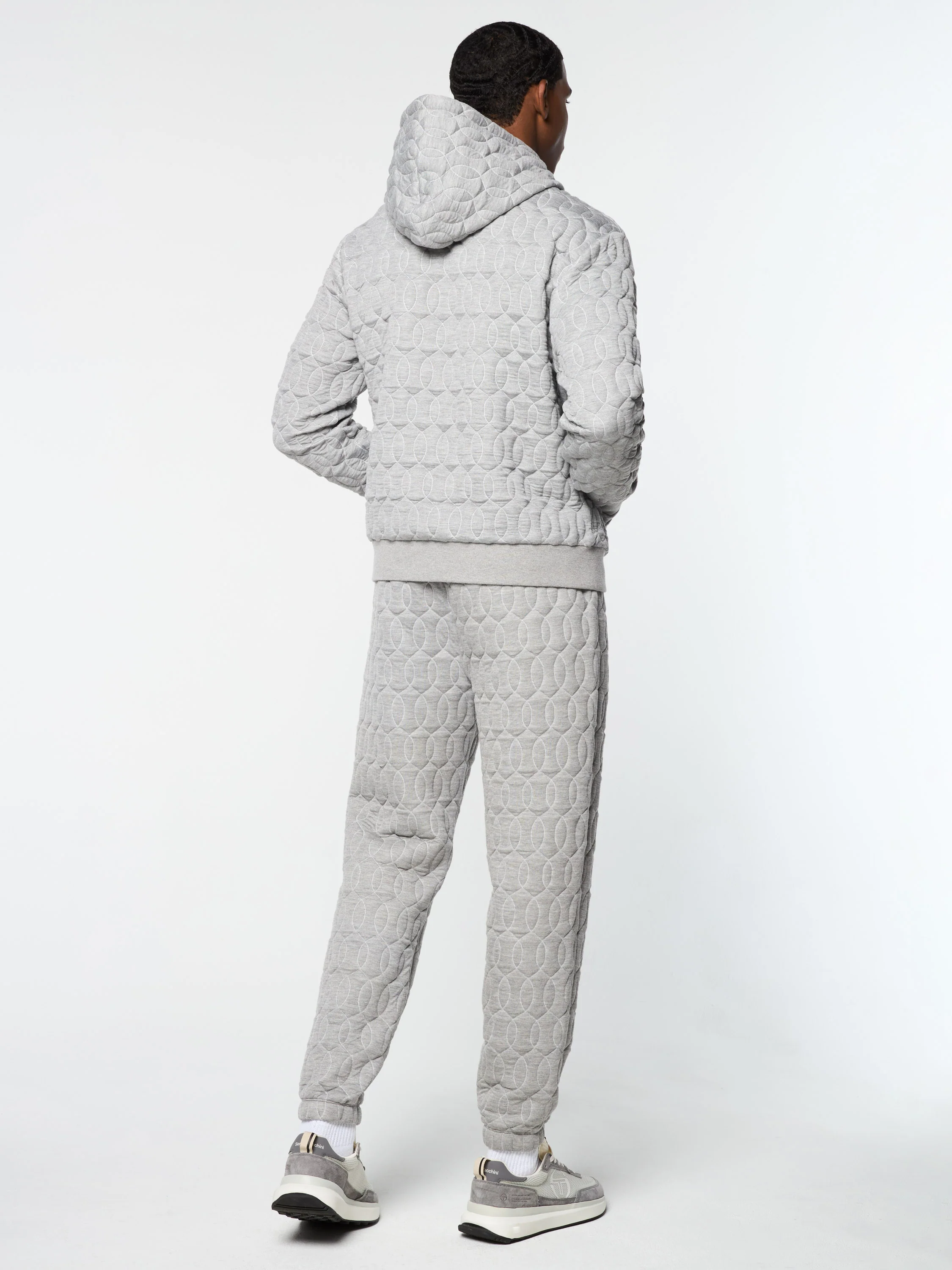 Aversa Quilted Hoodie- Light Heather Grey - Image 6