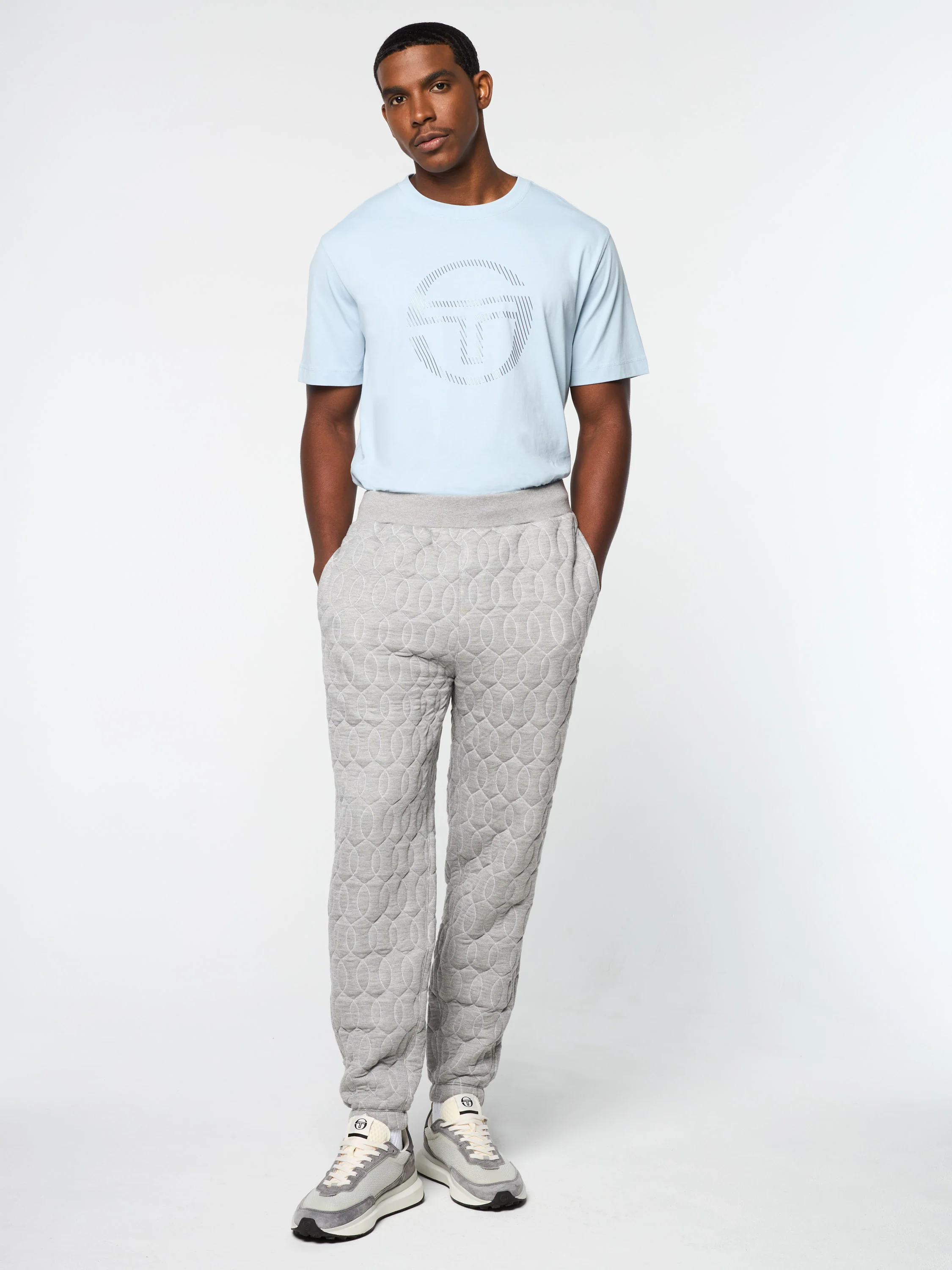 Aversa Quilted Sweatpant- Light Heather Grey - Image 3