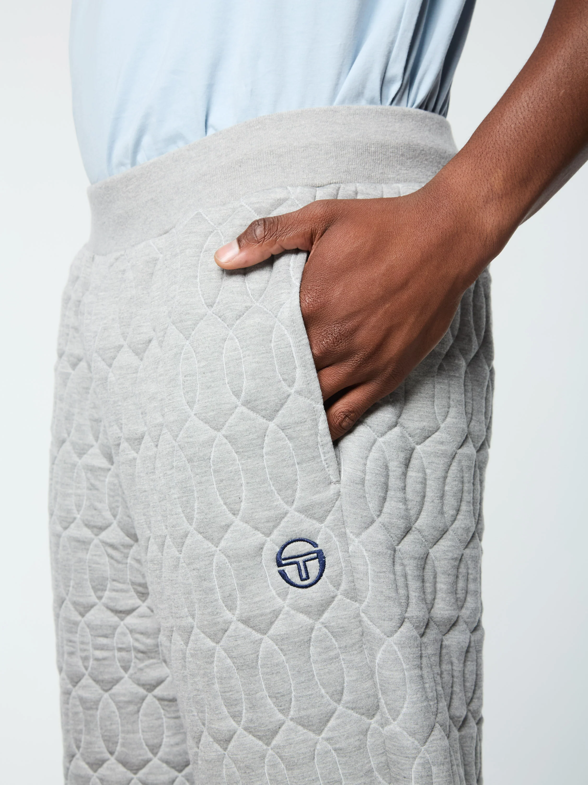 Aversa Quilted Sweatpant- Light Heather Grey - Image 9