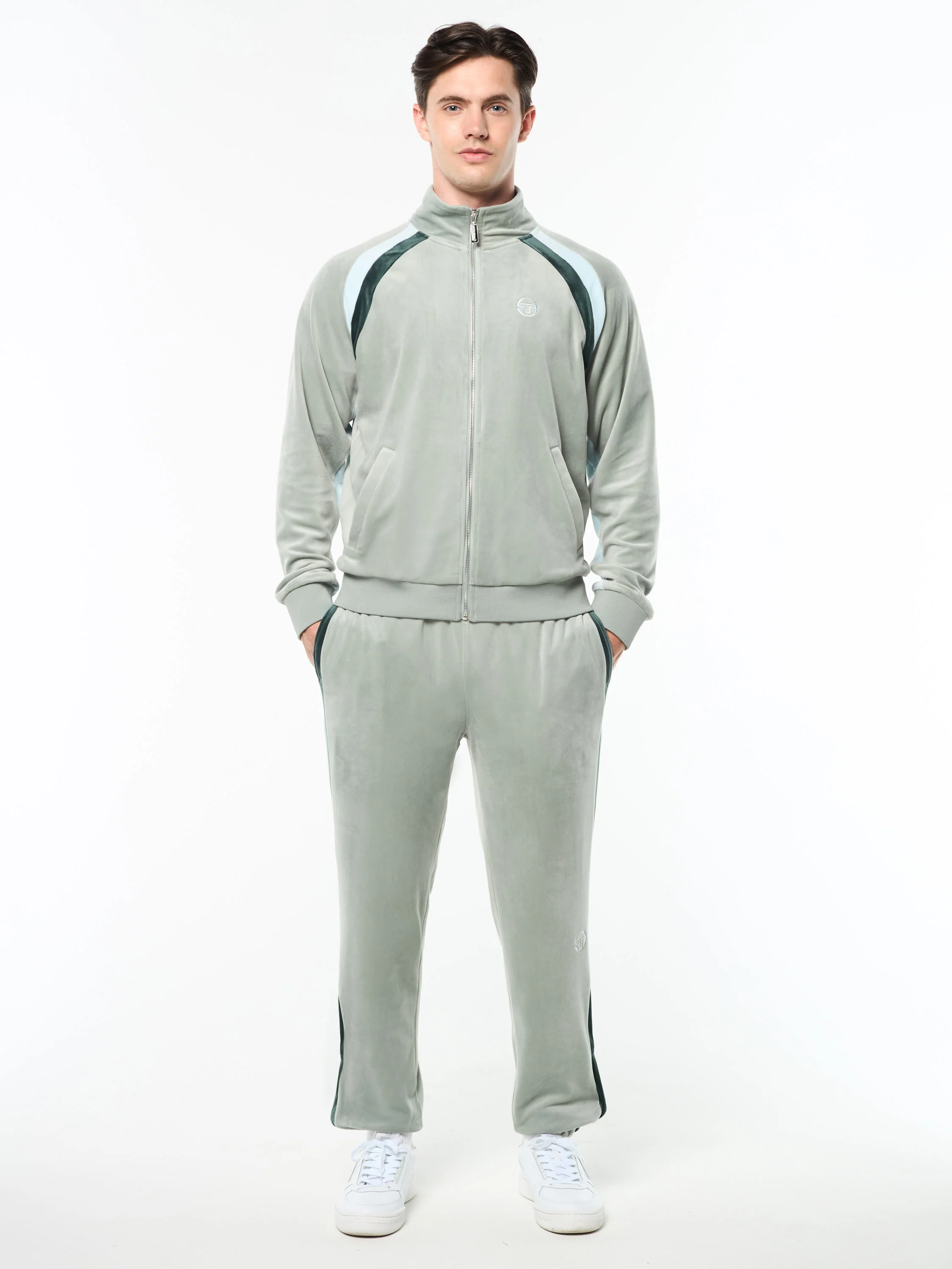 Banda Velour Track Jacket- Slate Gray - Image 3