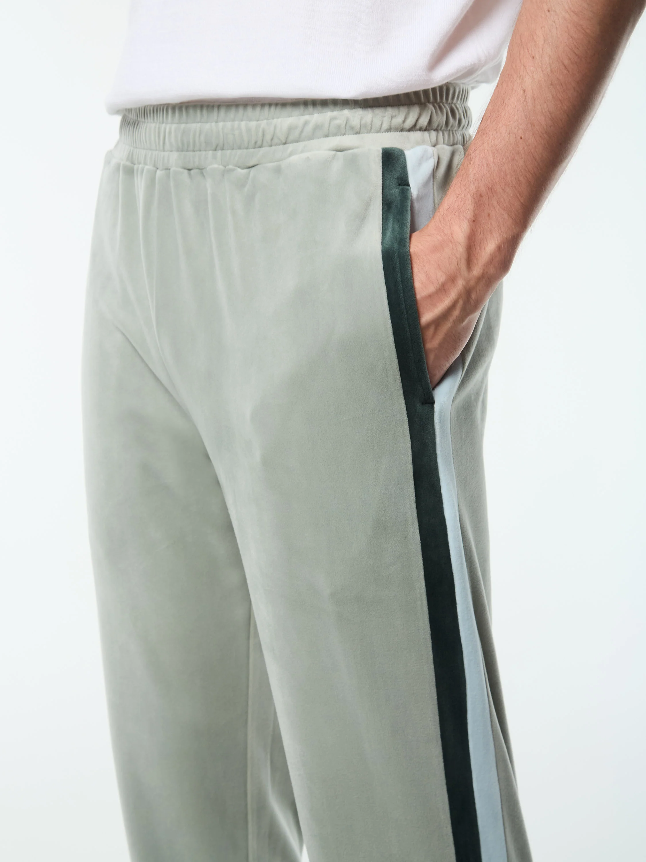 Banda Velour Track Pant- Slate Gray - Image 7