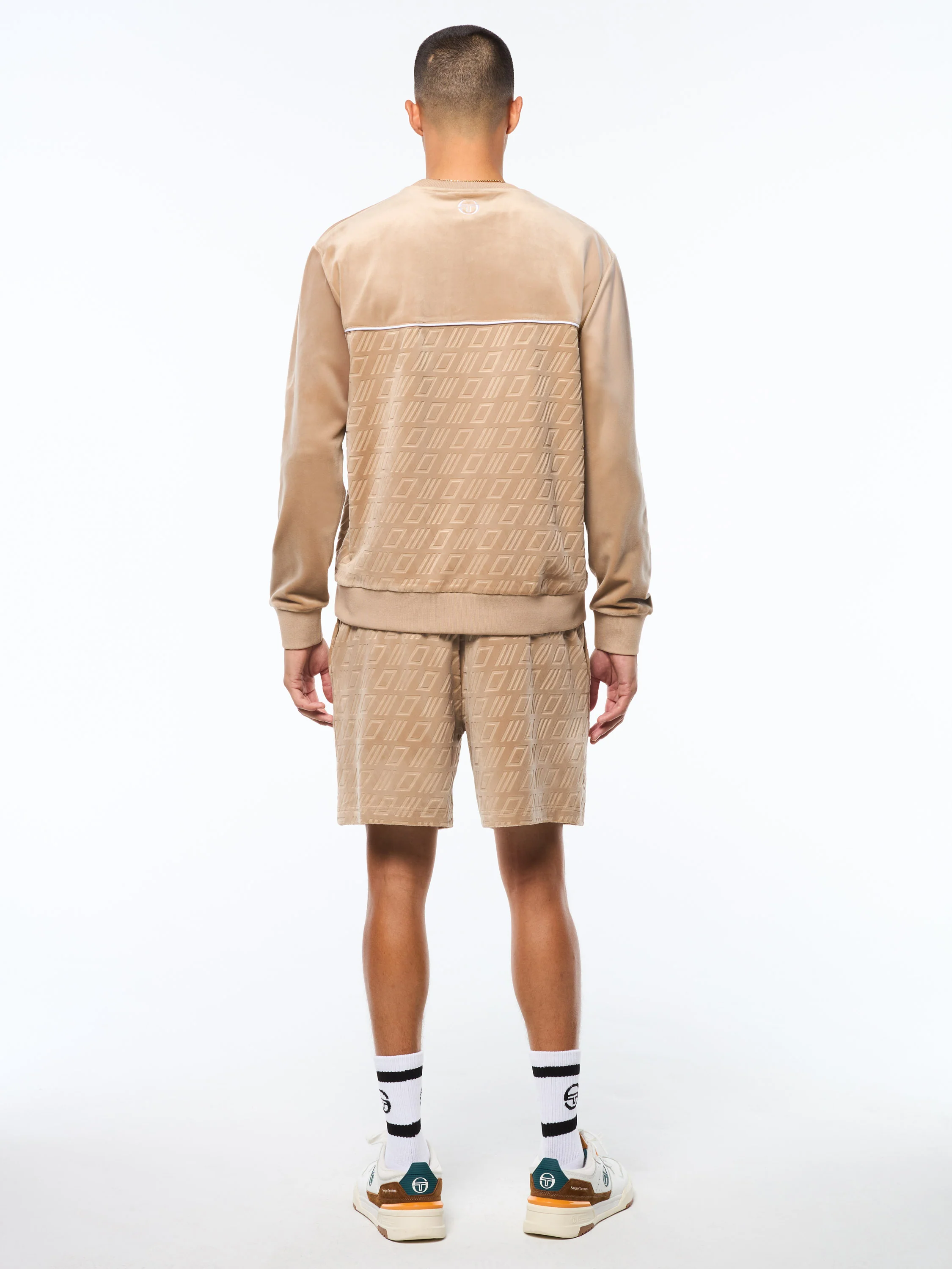 Bandiera Debossed Velour Crewneck-Humus - Image 5