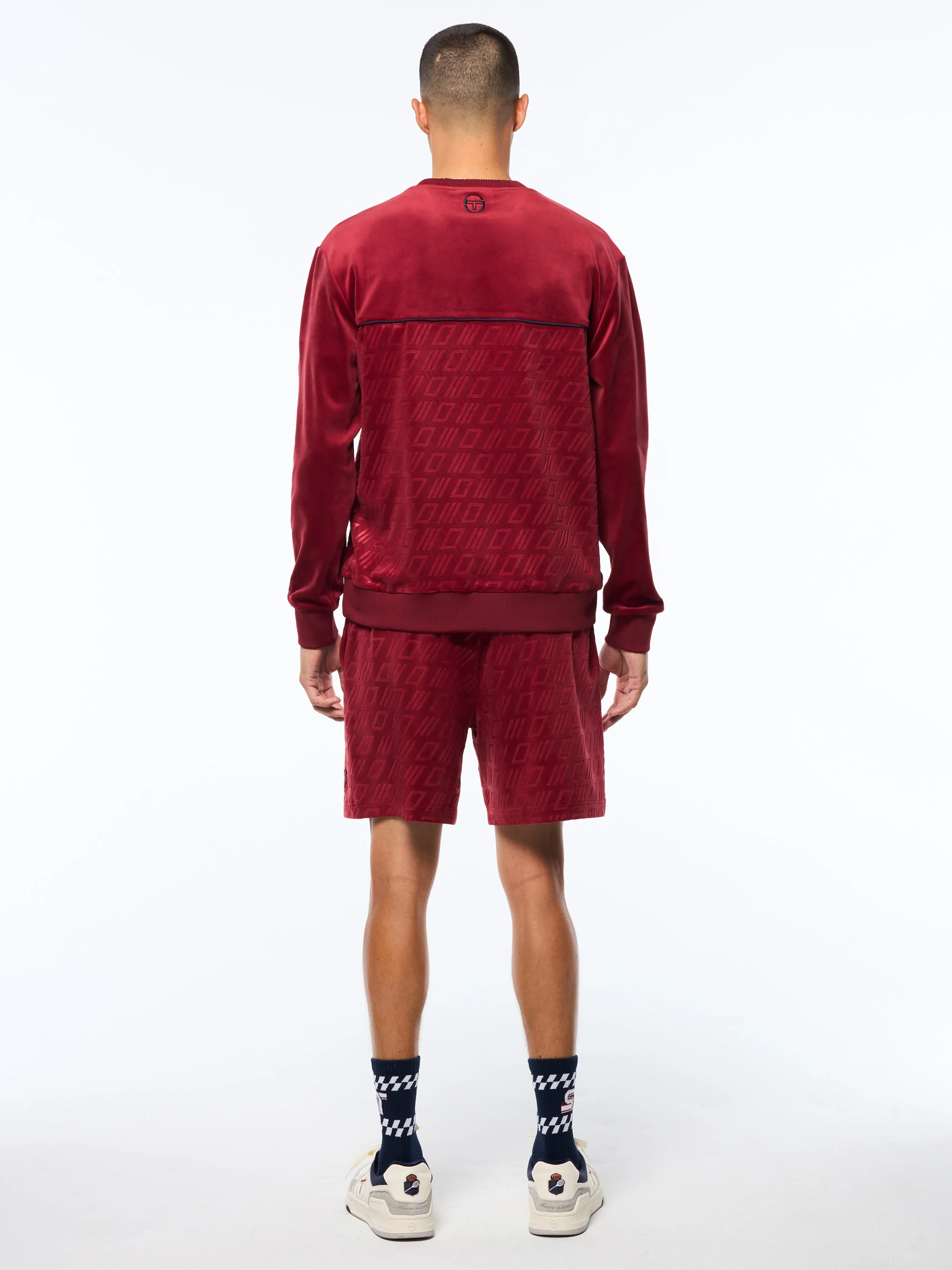 Bandiera Debossed Velour Crewneck-Rhubarb - Image 5