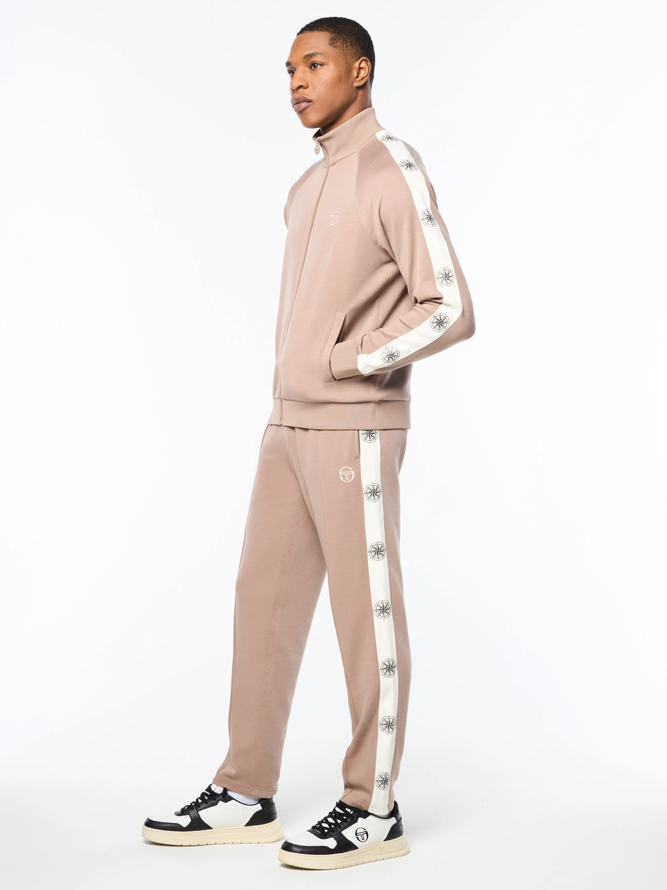 Bussola Track Jacket- Taupe Grey - Image 4