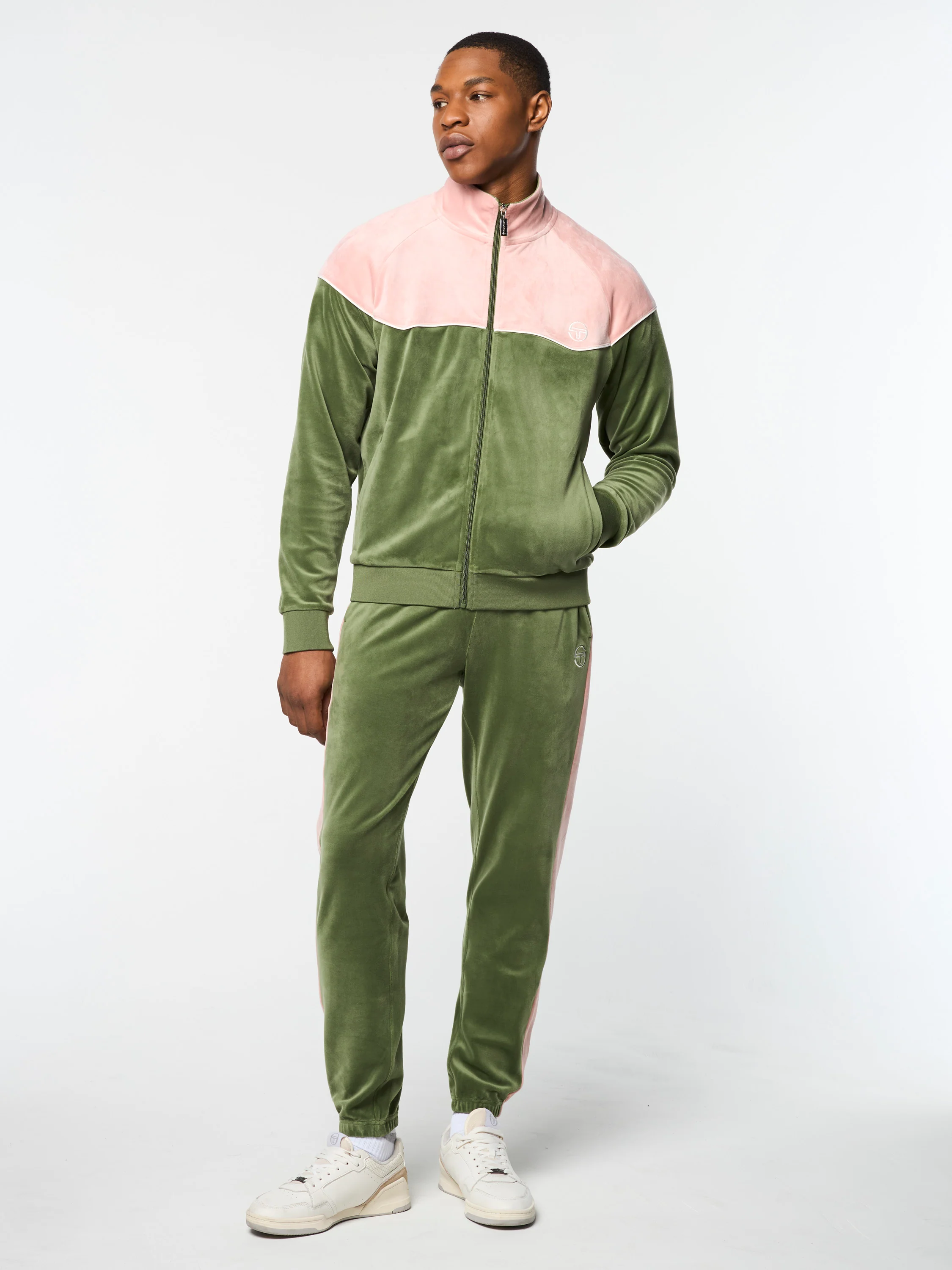 Cielo Velour Track Jacket- Bronze Green - Image 3