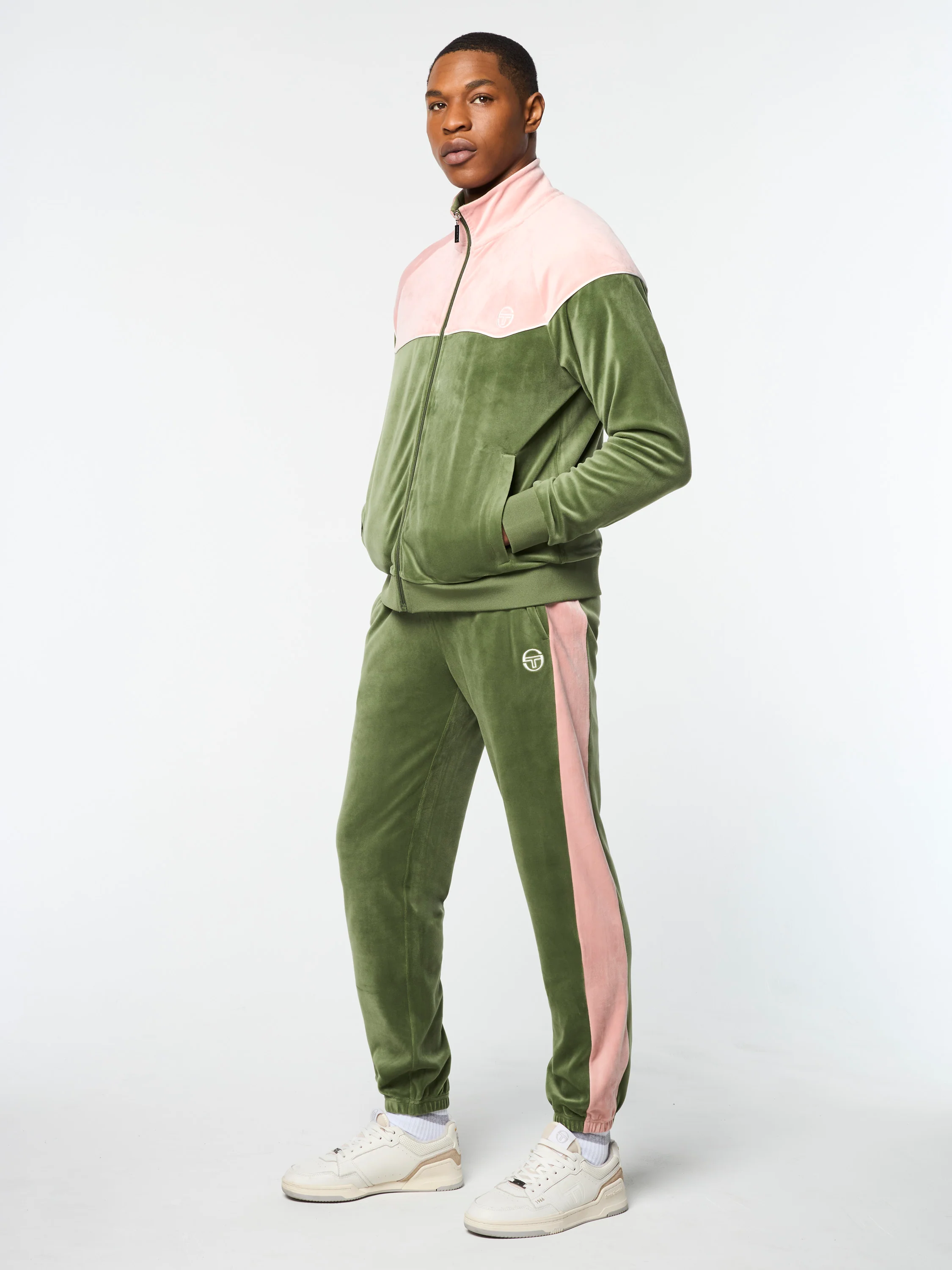 Cielo Velour Track Jacket- Bronze Green - Image 4