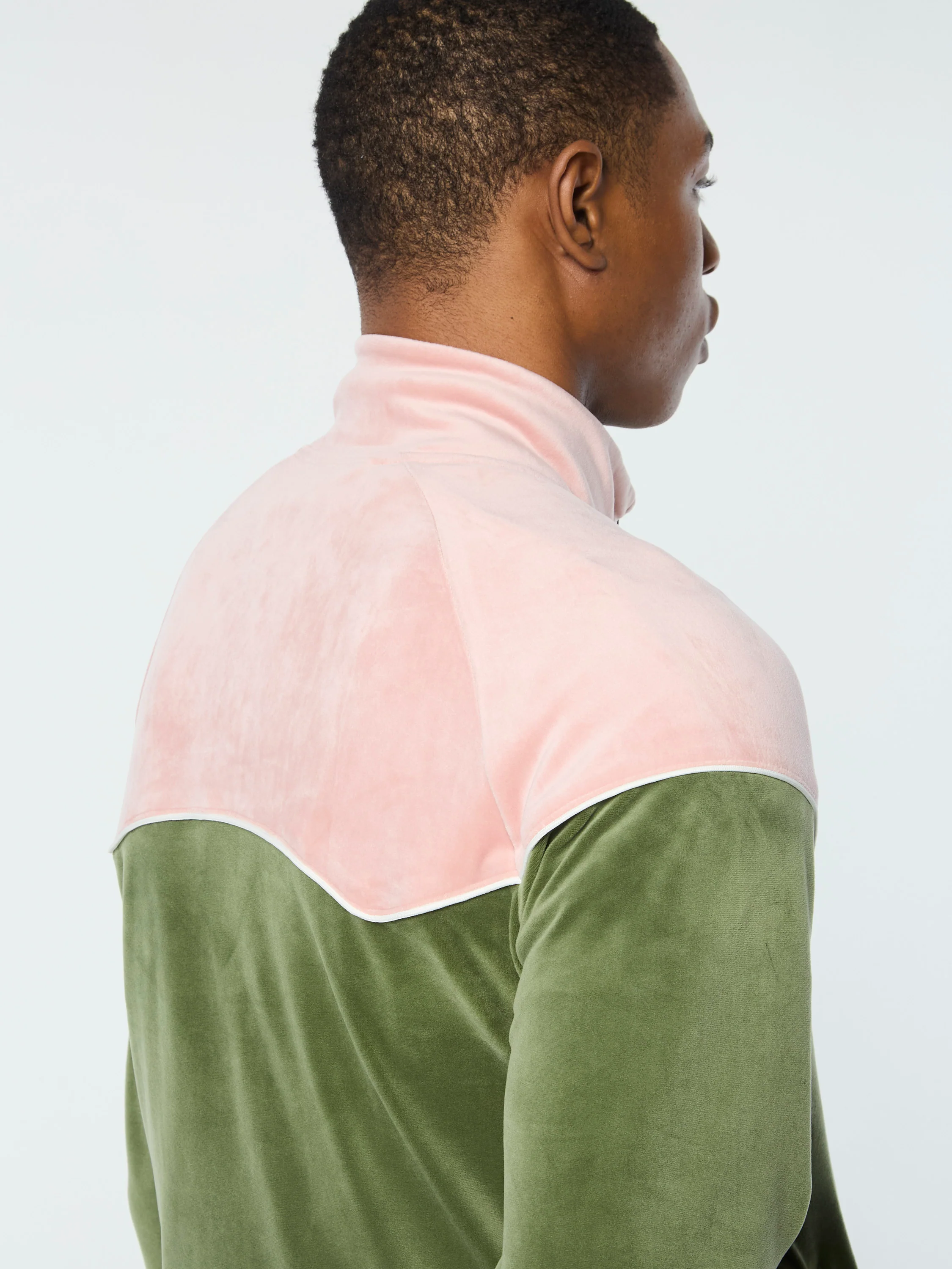Cielo Velour Track Jacket- Bronze Green - Image 6