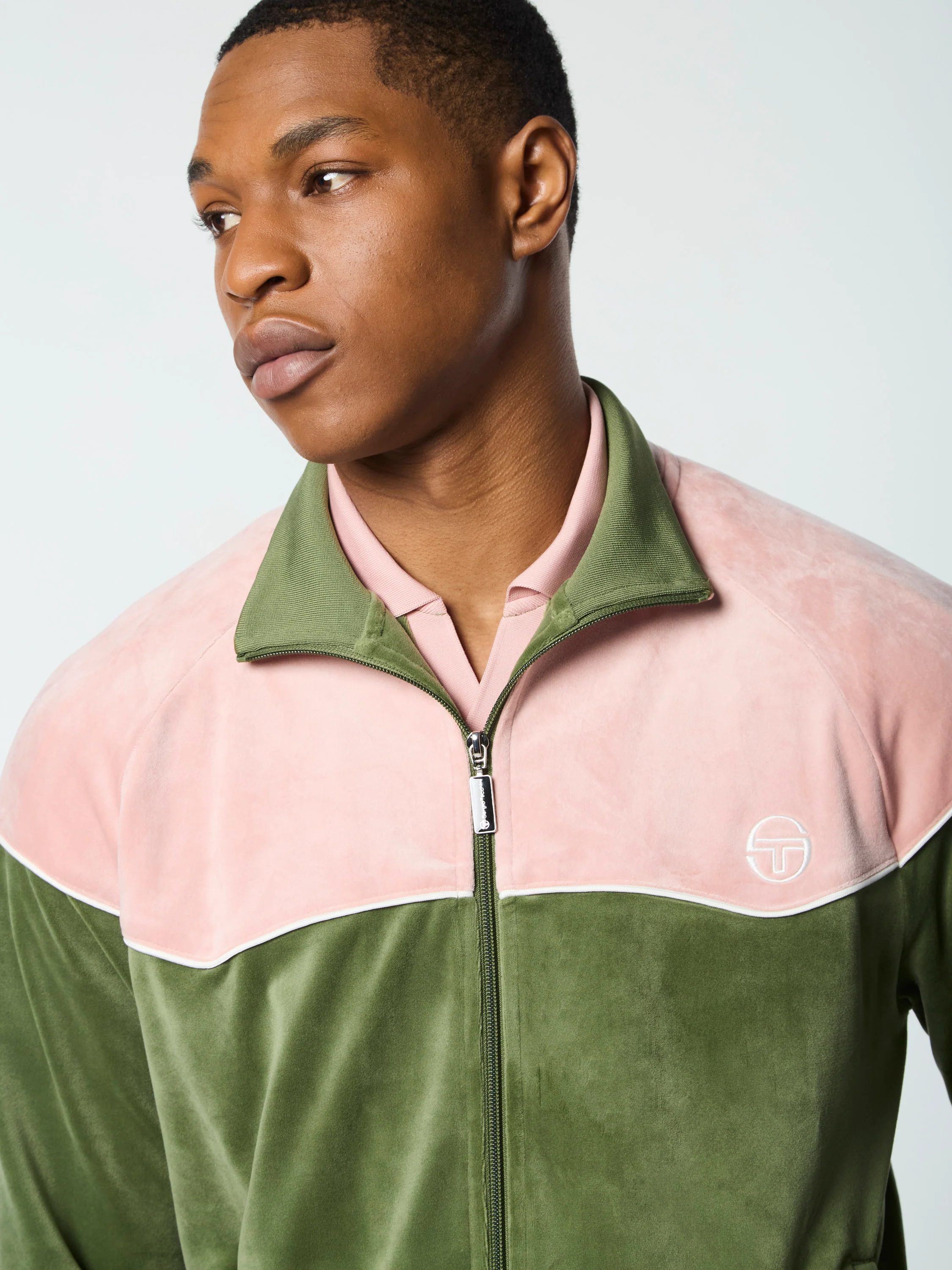Cielo Velour Track Jacket- Bronze Green - Image 8