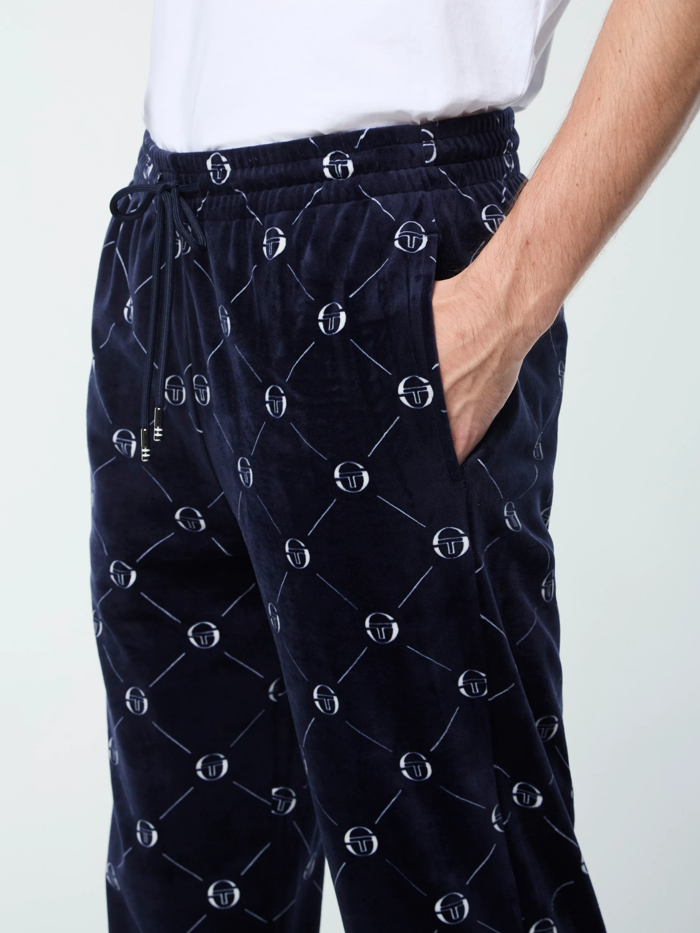 Cosimo Velour Track Pant- Maritime Blue - Image 9