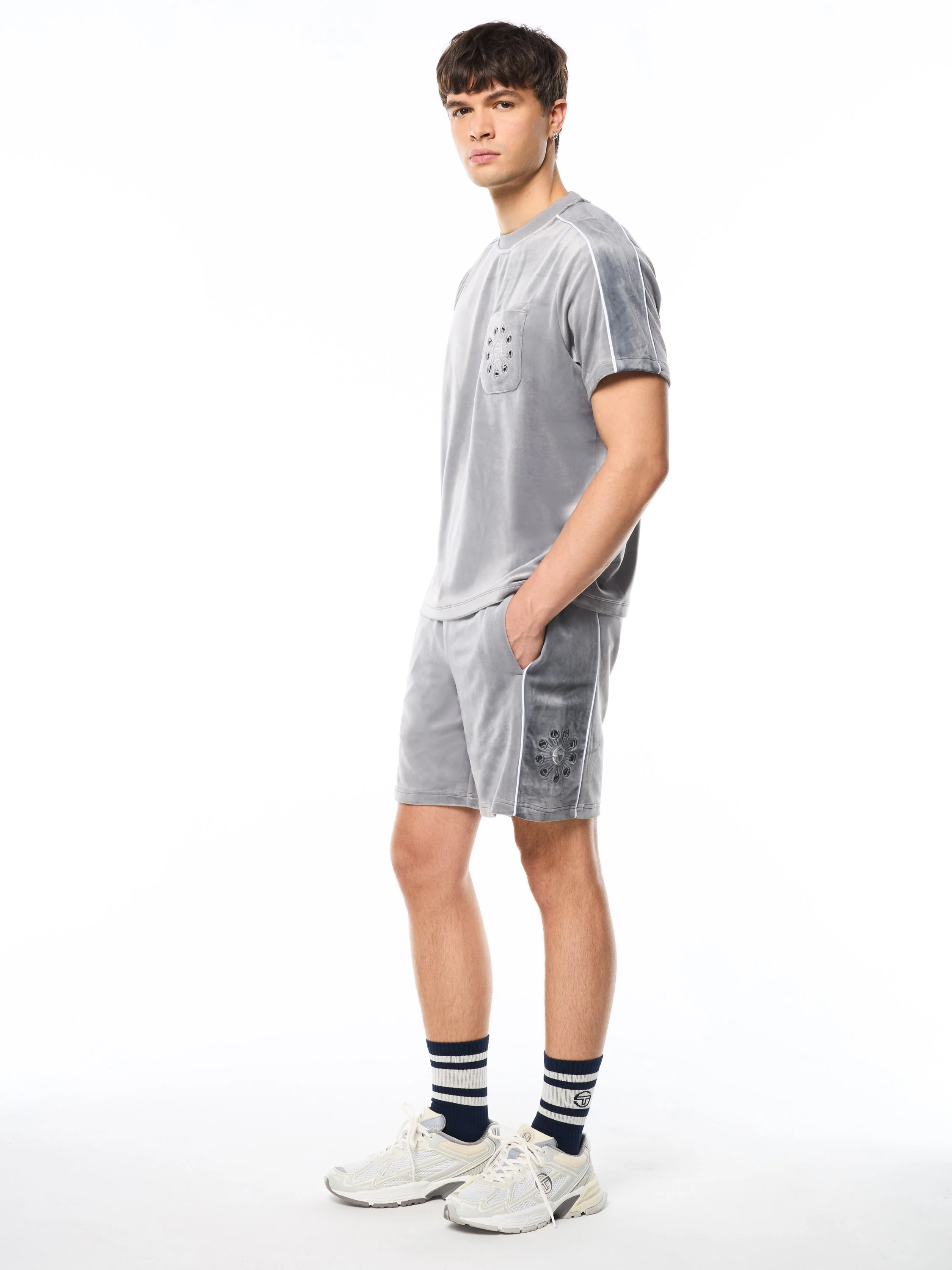 Cresta Velour Pocket T-Shirt-Sleet - Image 3