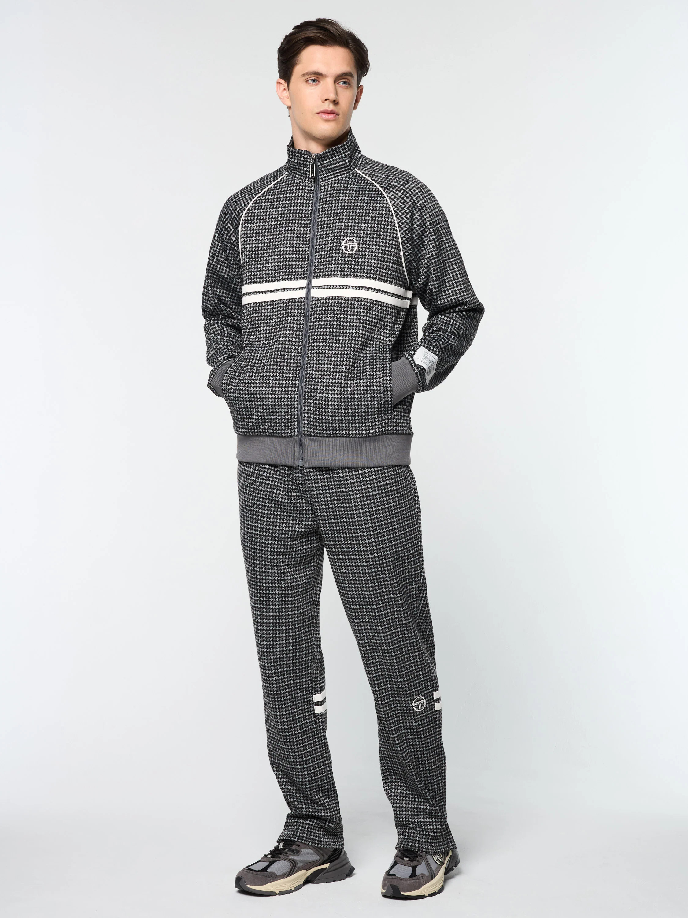 Dallas Houndstooth Track Jacket- Black Beauty - Image 3