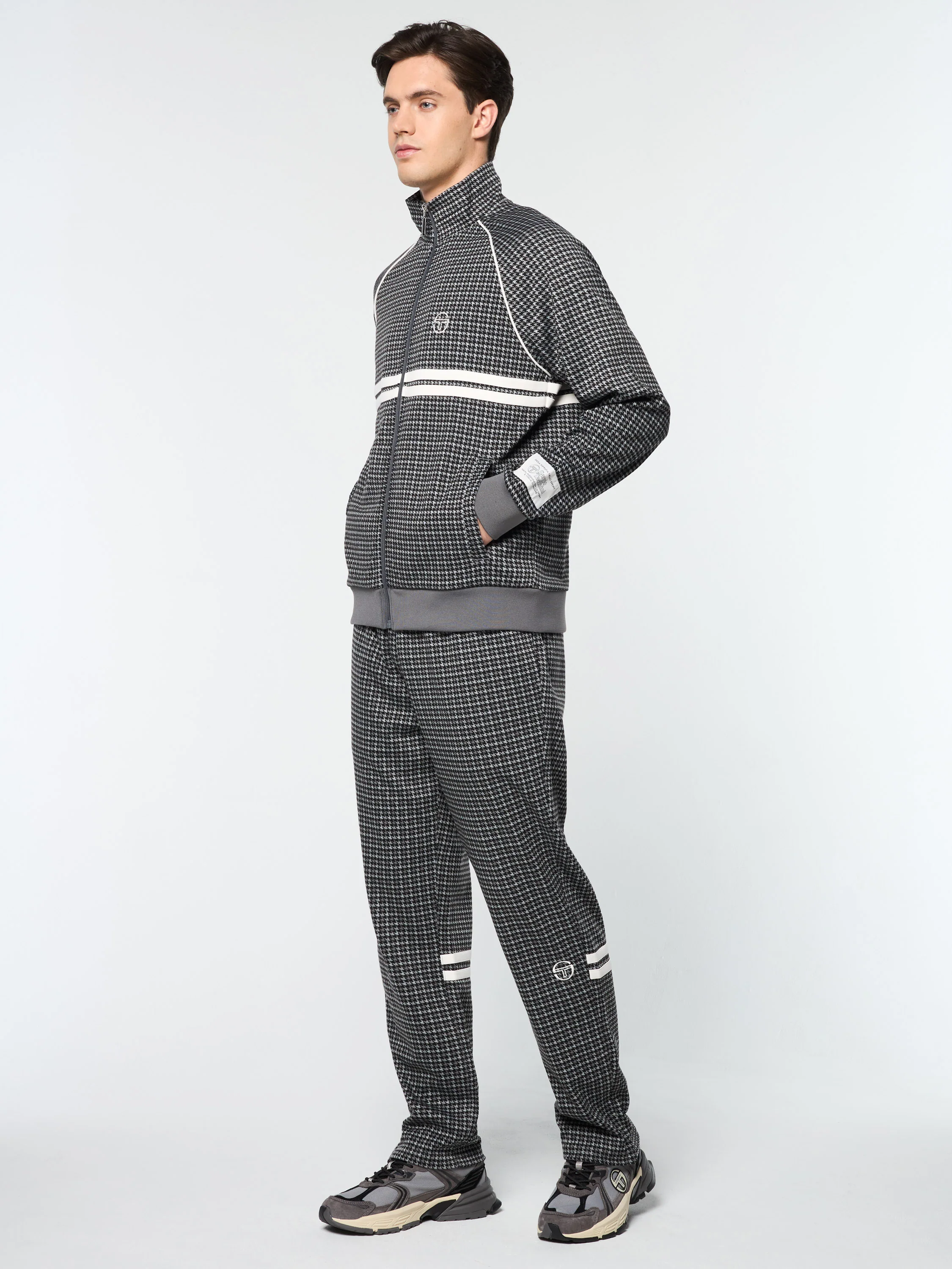 Dallas Houndstooth Track Jacket- Black Beauty - Image 6