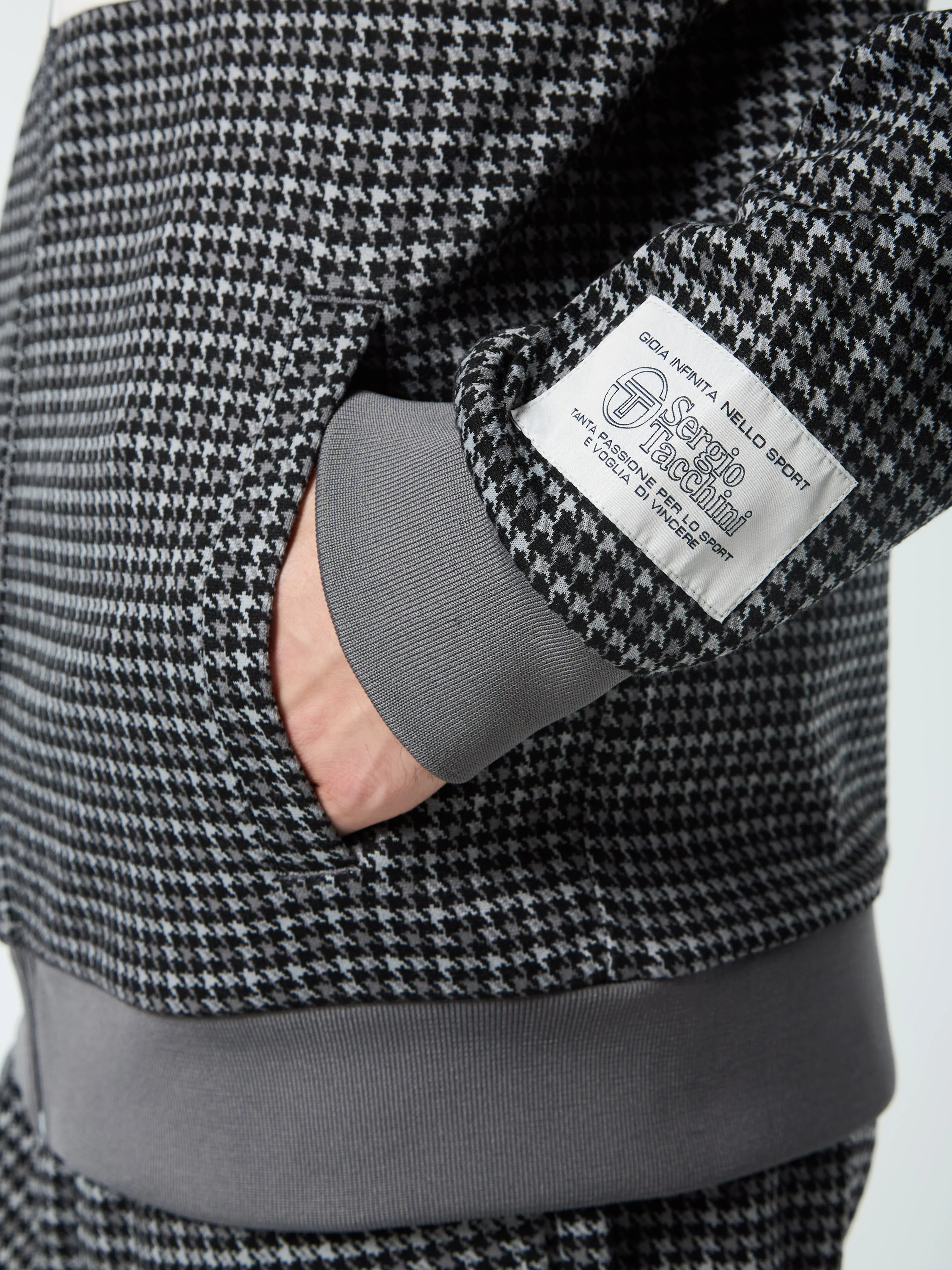 Dallas Houndstooth Track Jacket- Black Beauty - Image 8