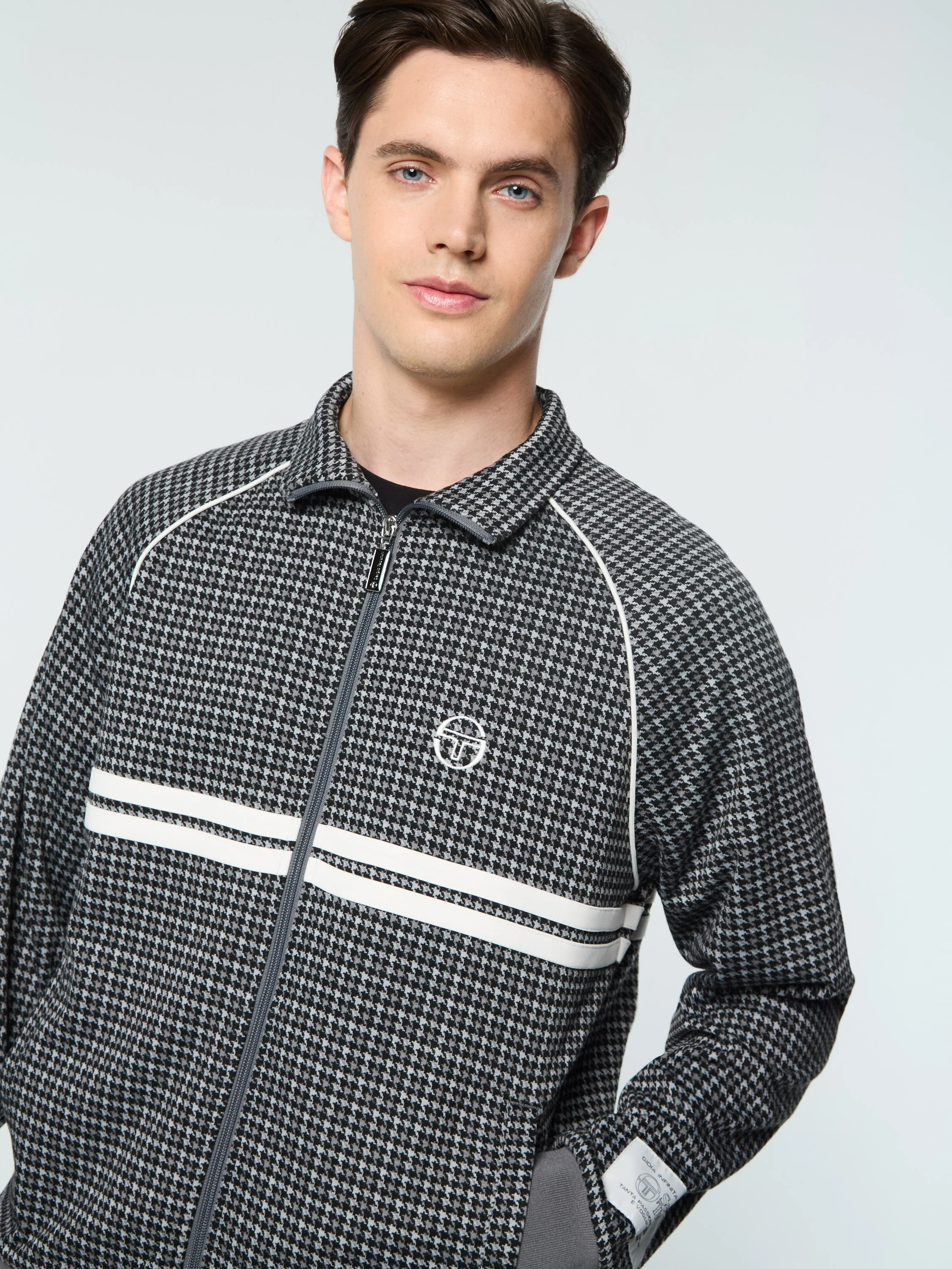 Dallas Houndstooth Track Jacket- Black Beauty - Image 9