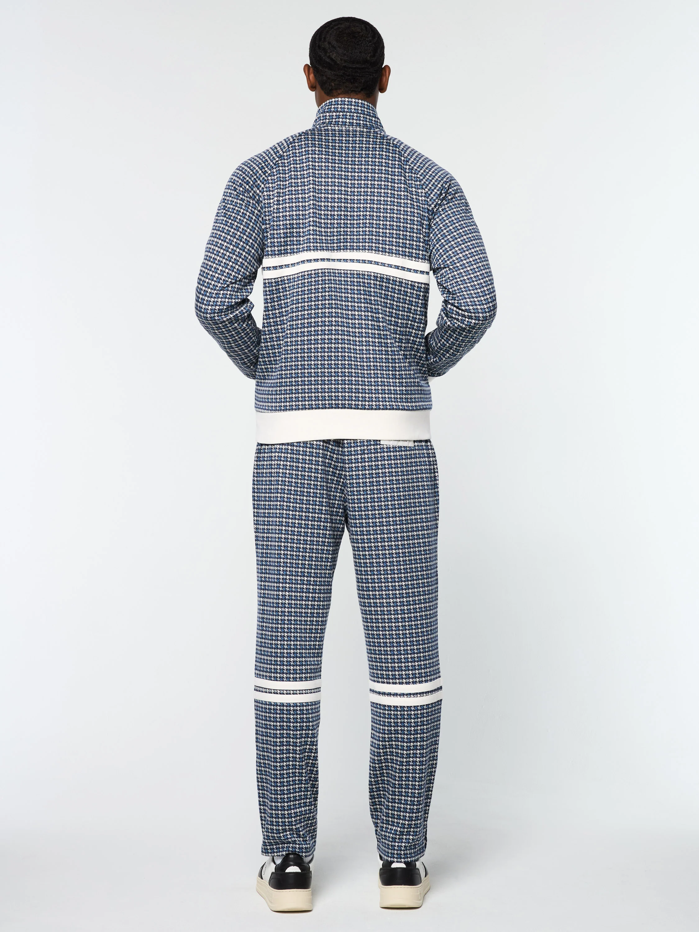 Dallas Houndstooth Track Jacket- Maritime Blue - Image 6