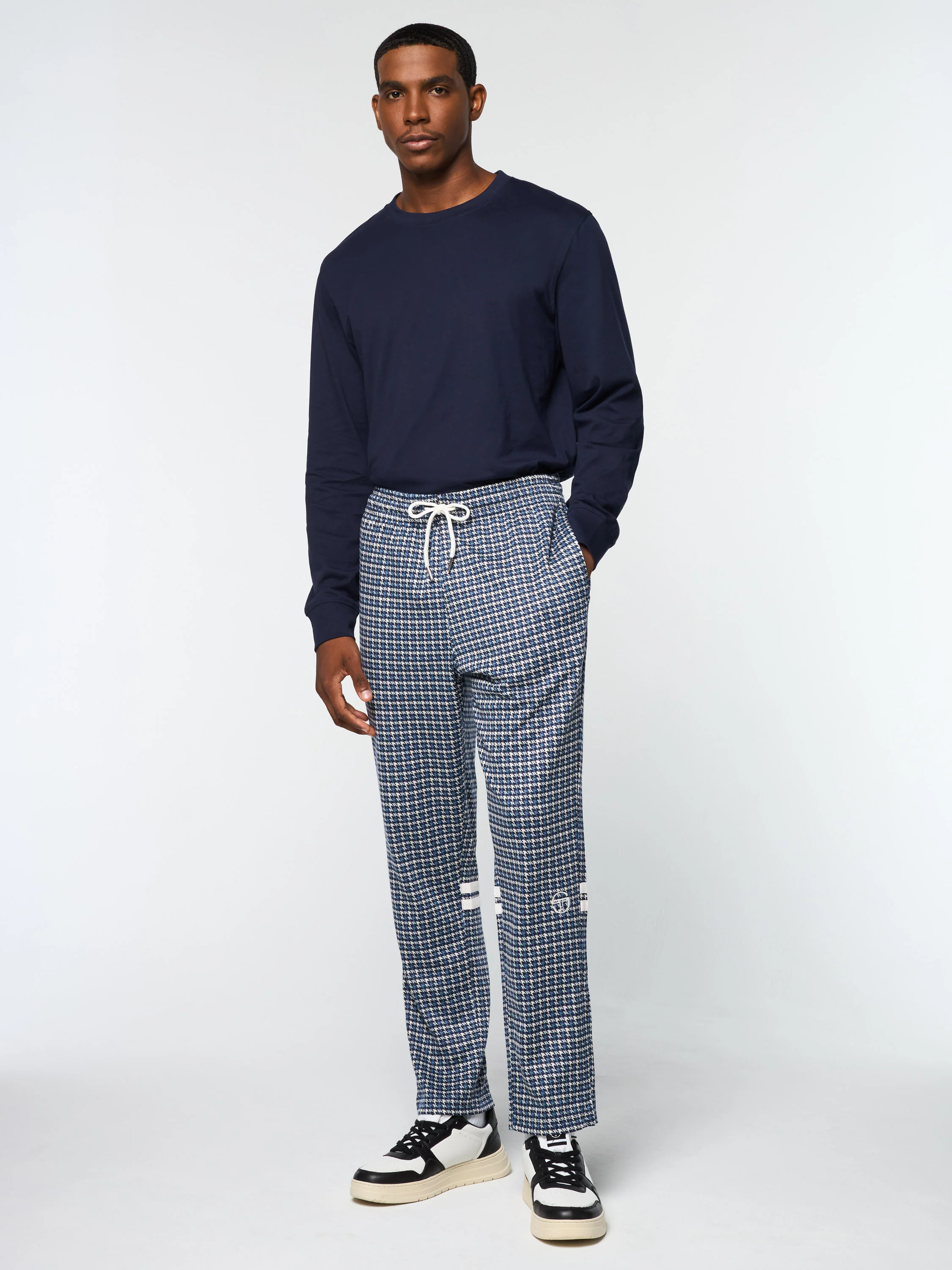 Dallas Houndstooth Track Pant- Maritime Blue - Image 3