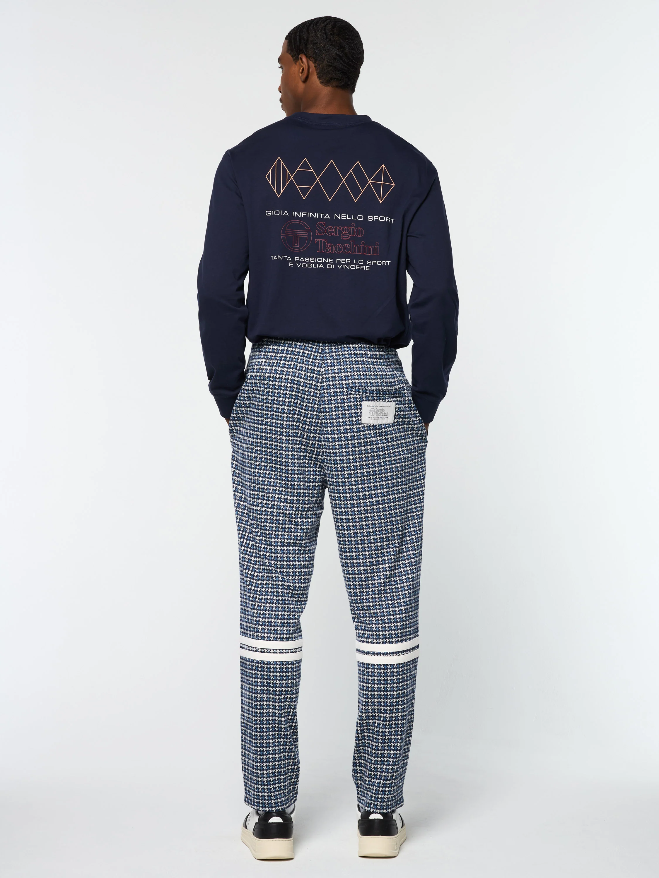 Dallas Houndstooth Track Pant- Maritime Blue - Image 5