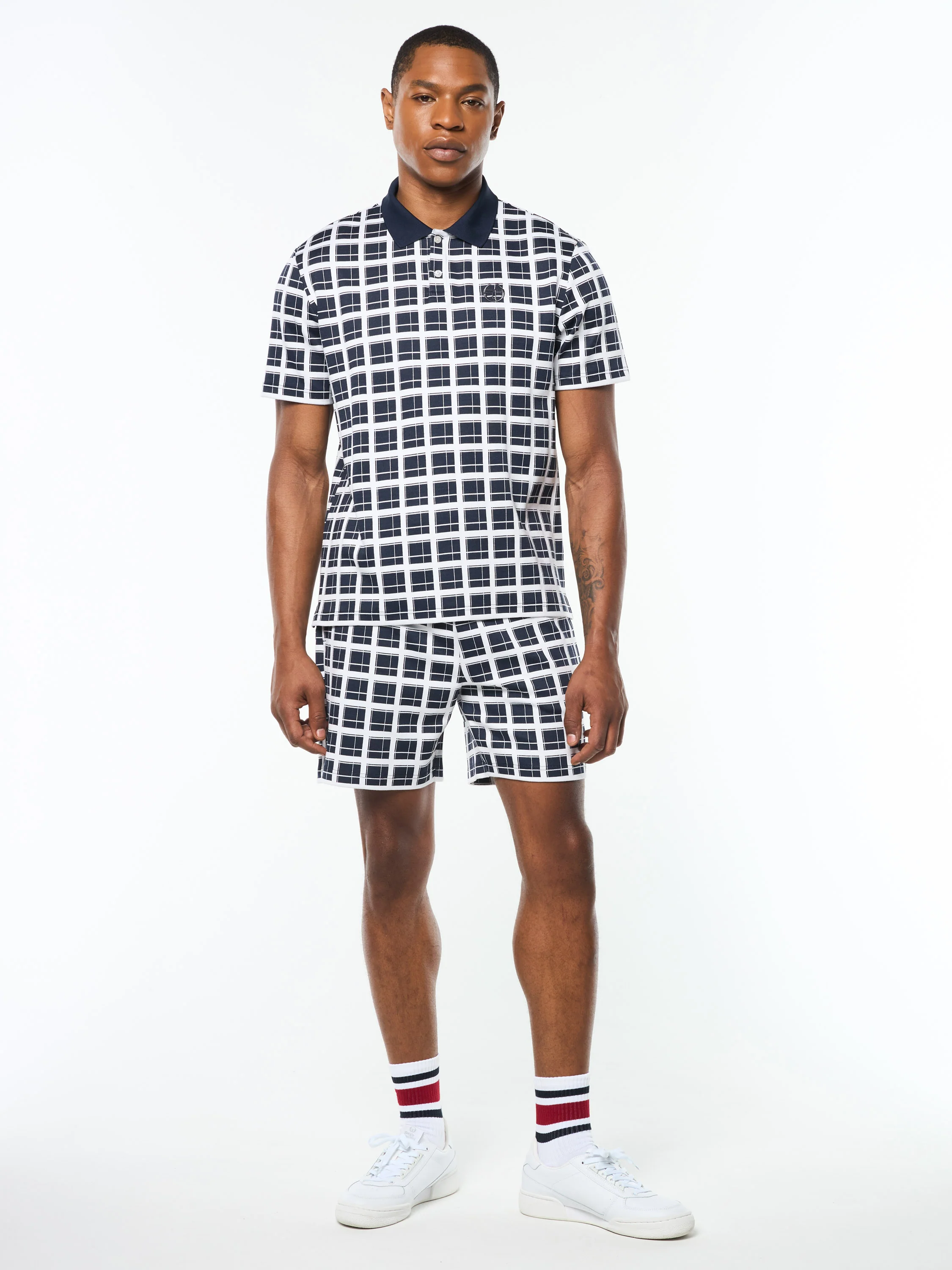 Damarindo Check Polo- Maritime Blue - Image 3