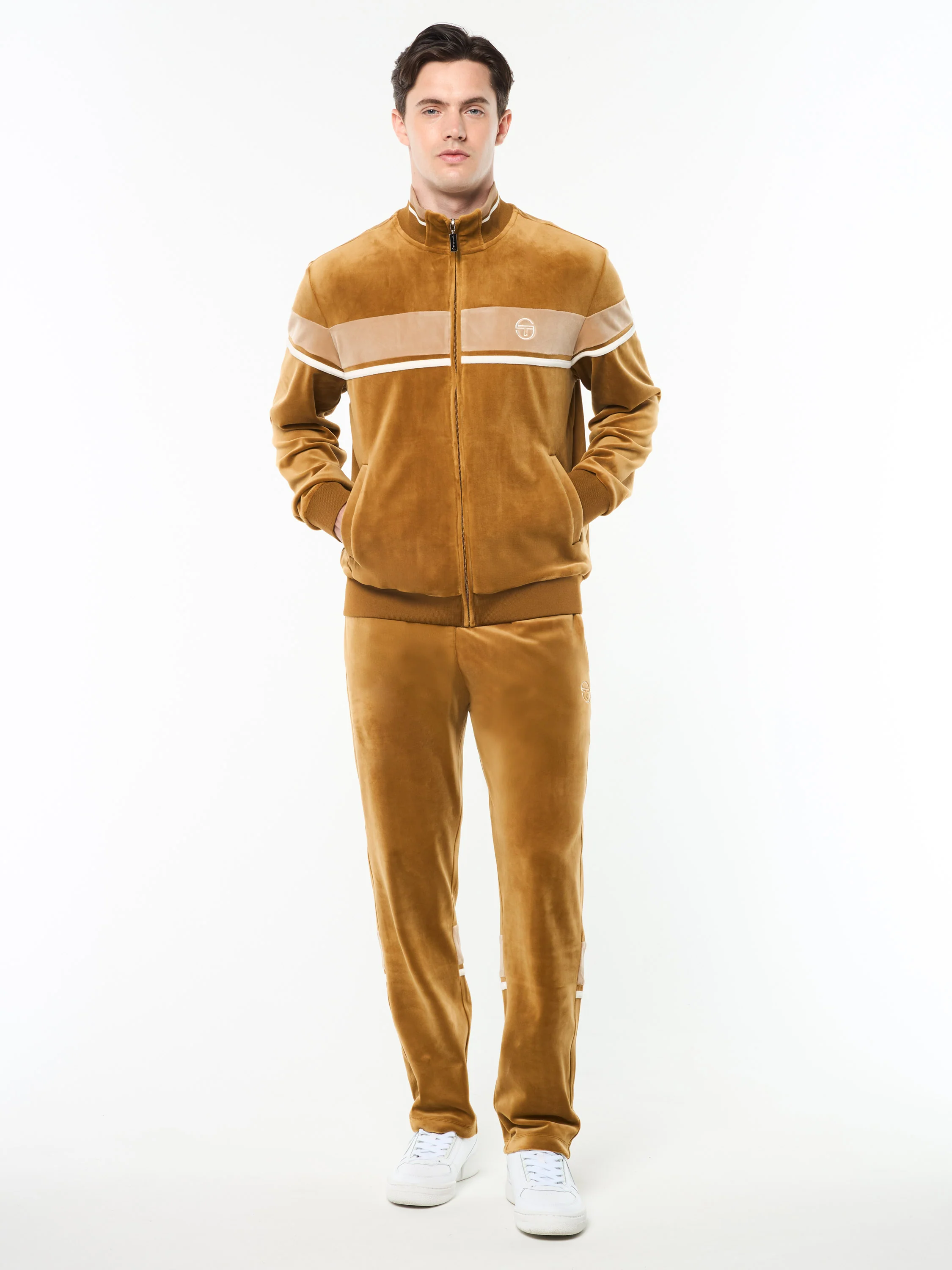 Damarindo Velour Track Jacket- Bronze Brown - Image 3