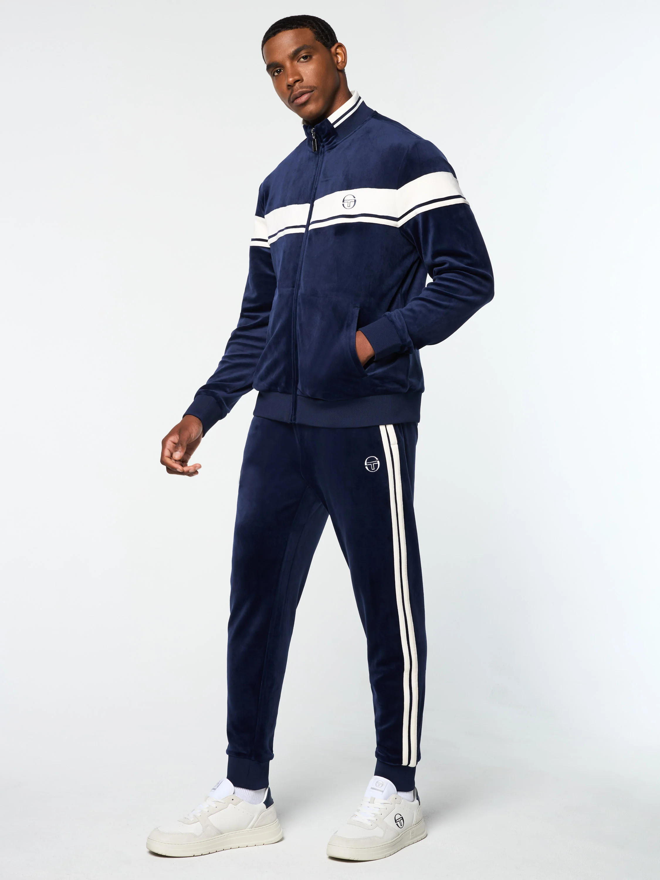 Damarindo Velour Track Jacket- Maritime Blue - Image 4