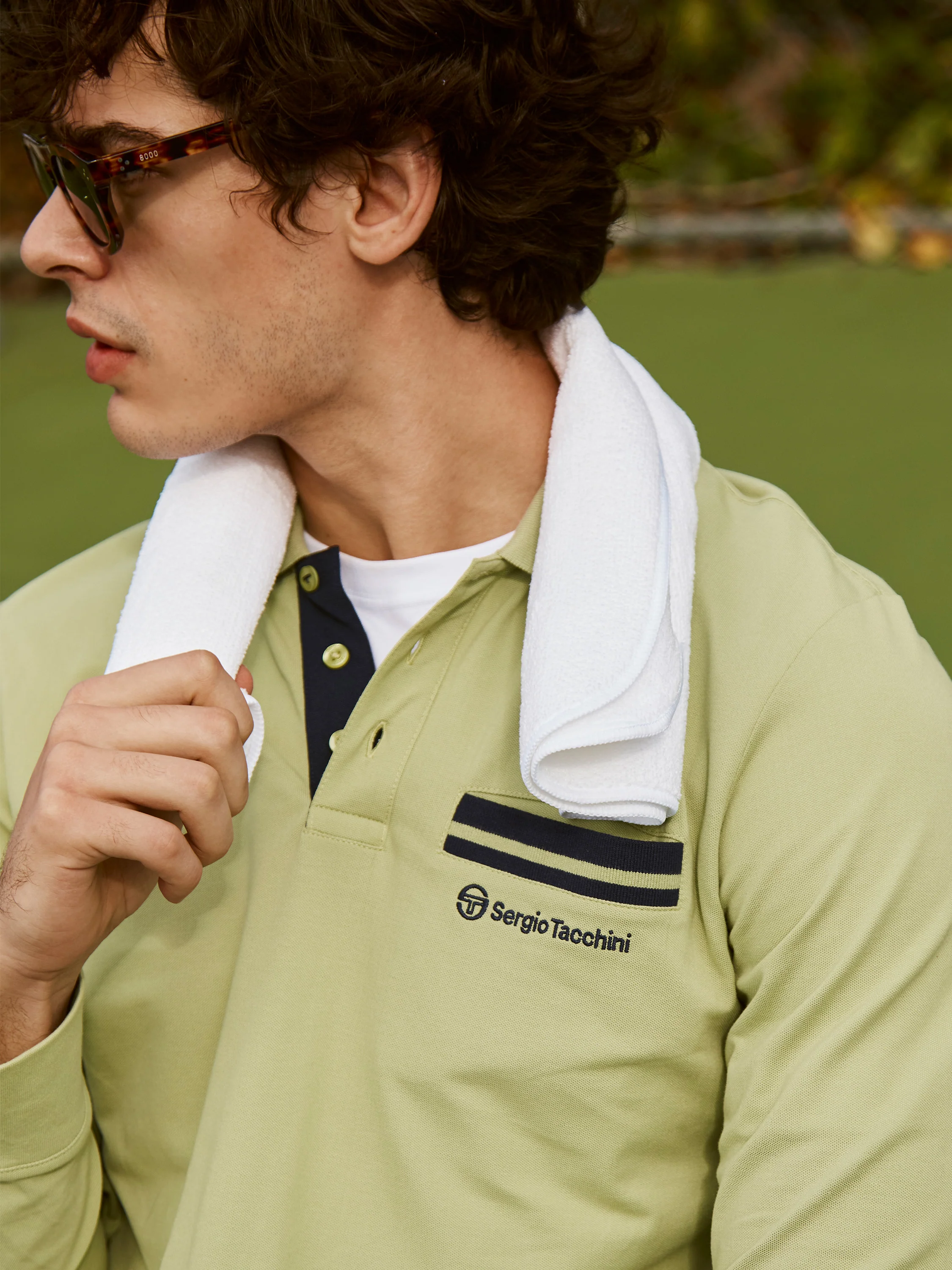 Dario Long Sleeve Polo-Reseda - Image 4