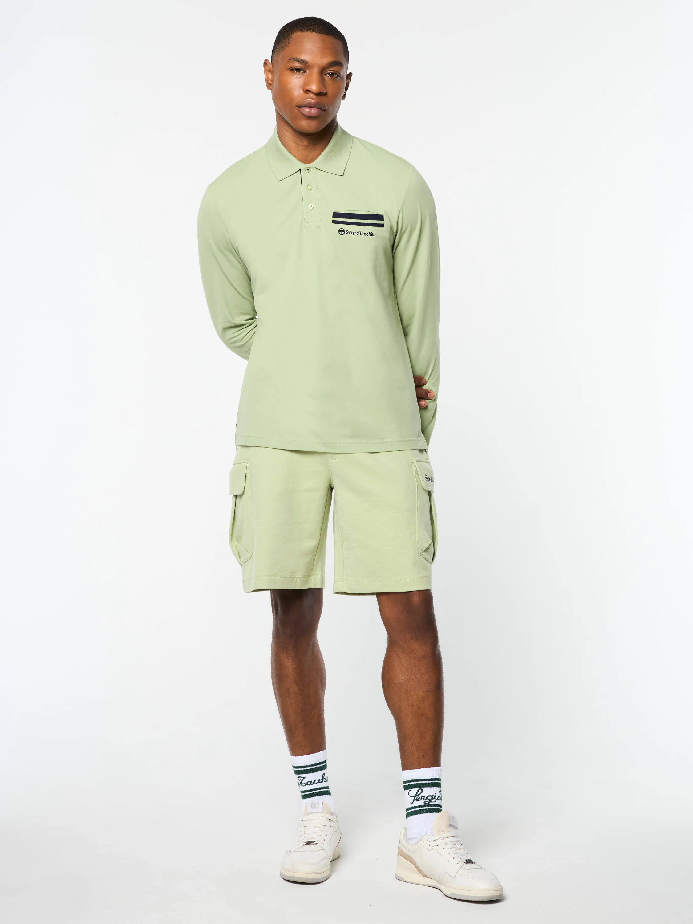 Dario Long Sleeve Polo-Reseda - Image 5