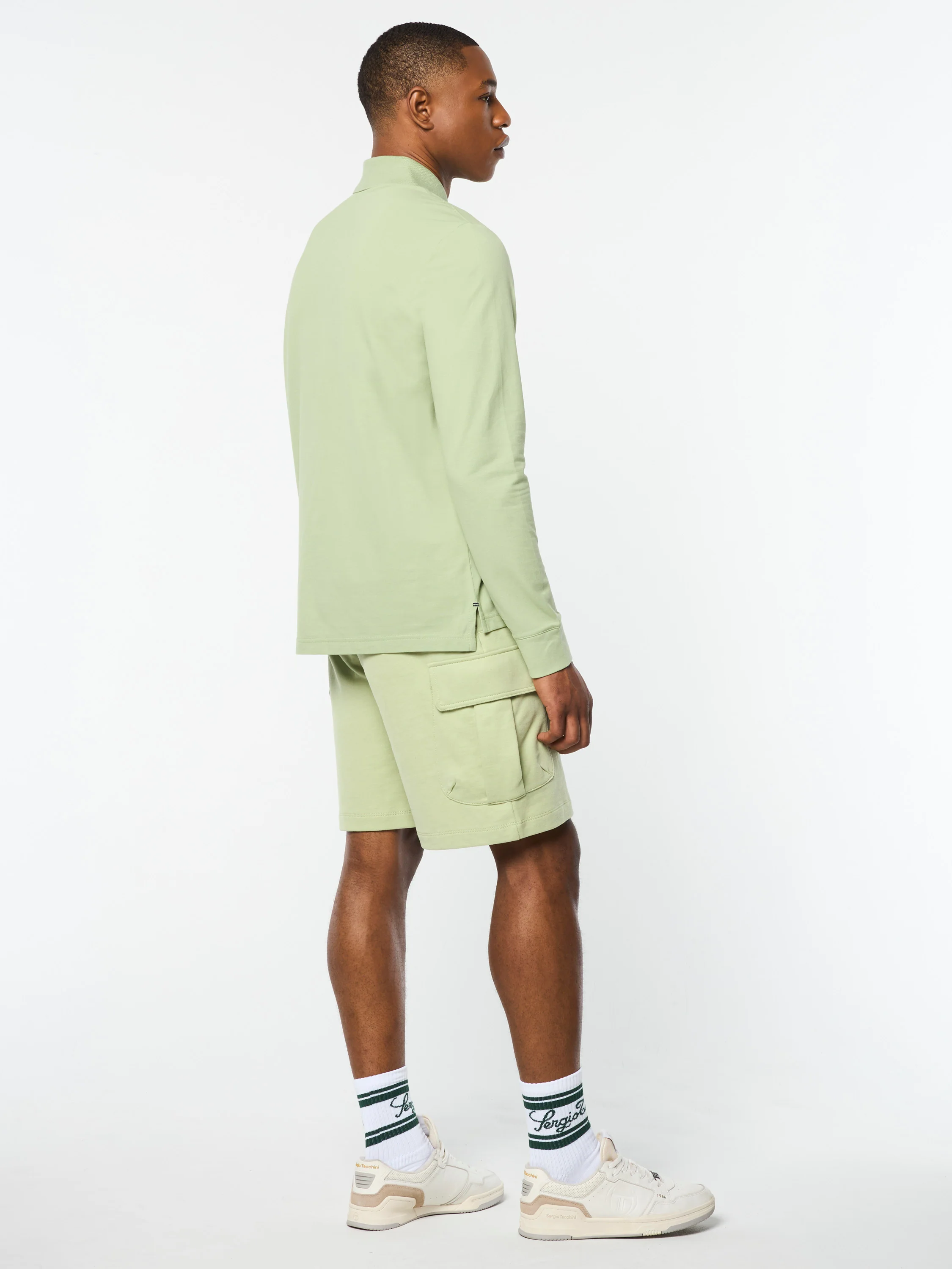 Dario Long Sleeve Polo-Reseda - Image 7