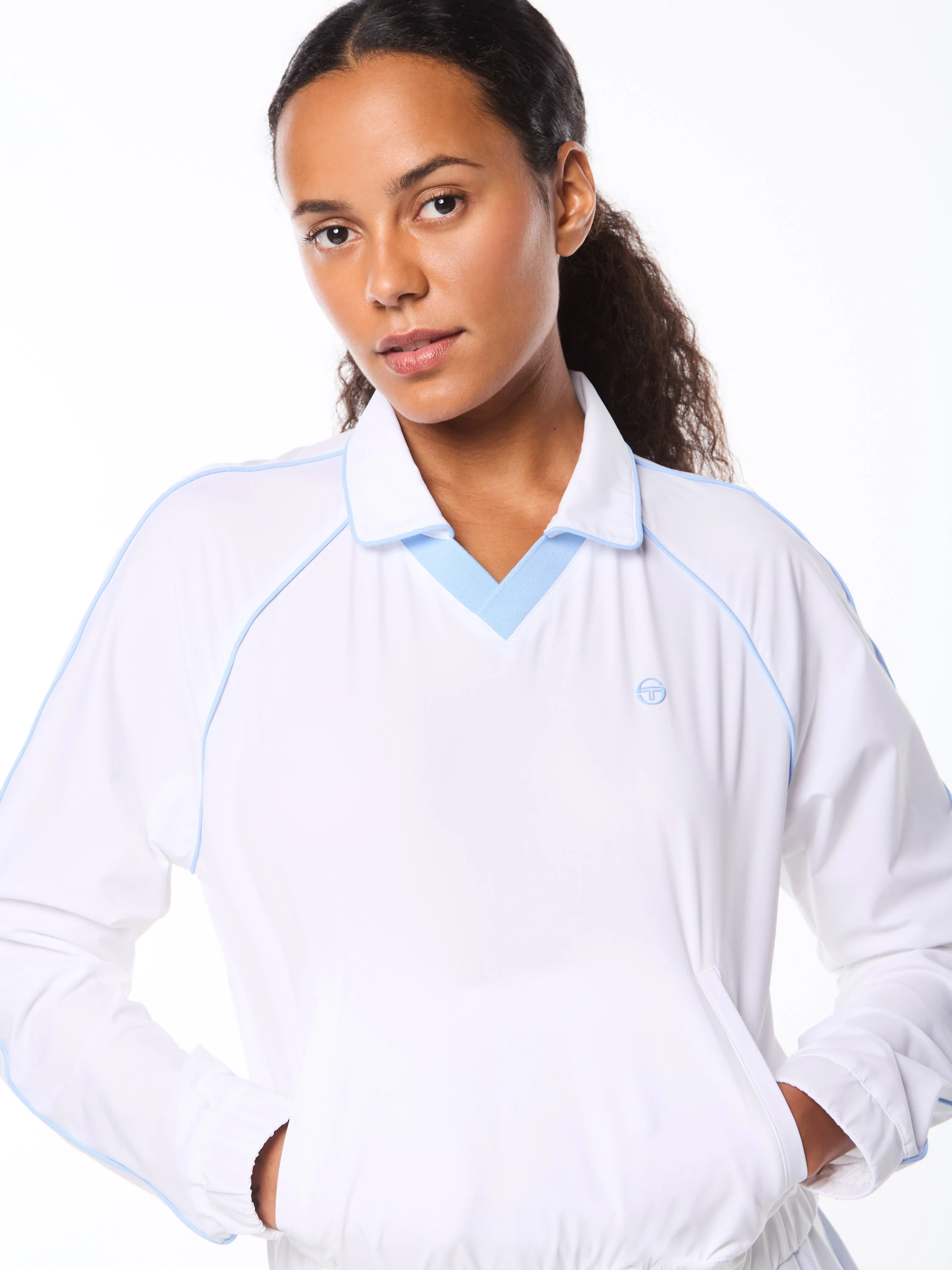Doni Long Sleeve Polo-Brilliant White - Image 6