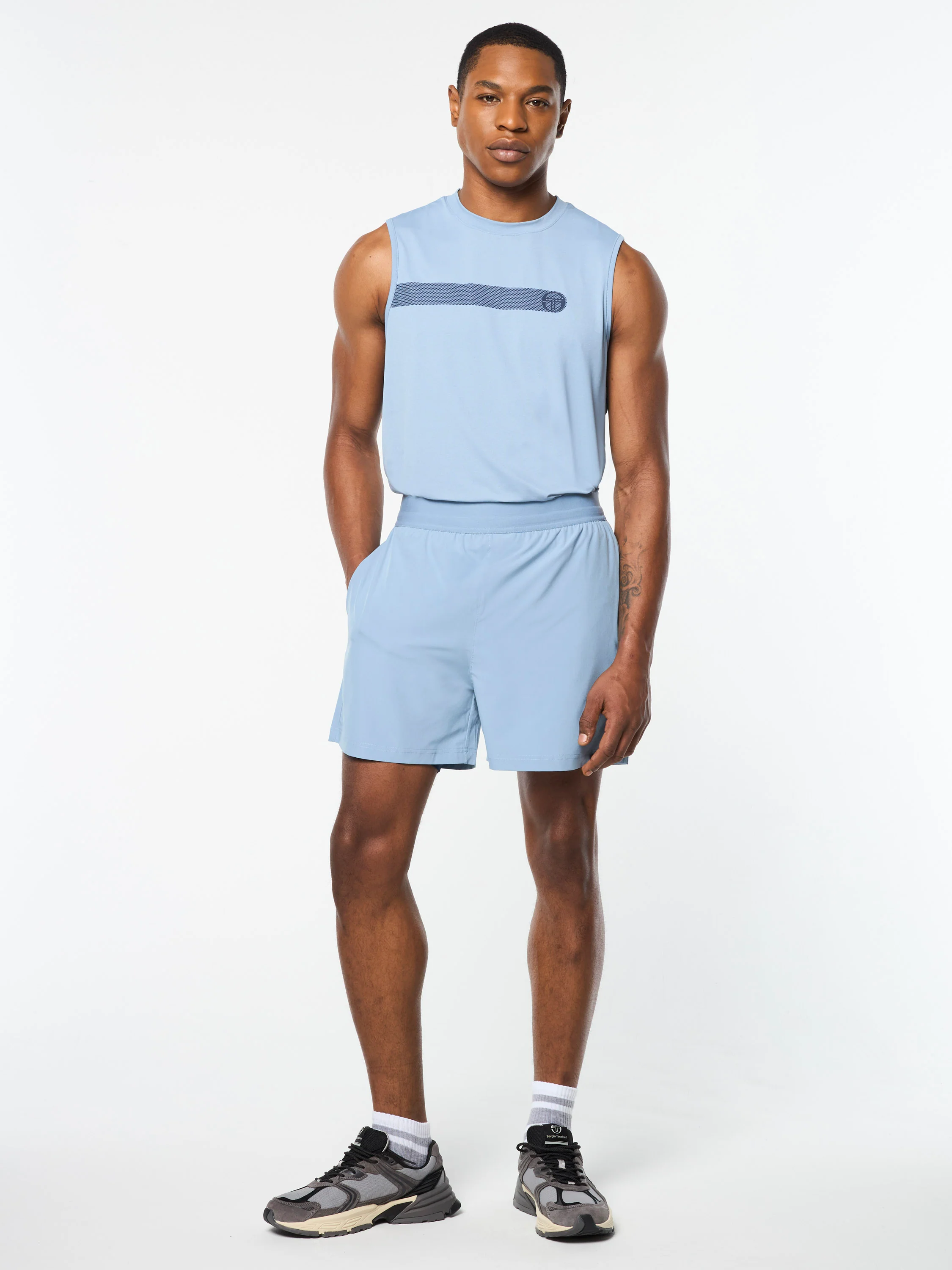 Elio Tennis Short- Faded Denim - Image 4