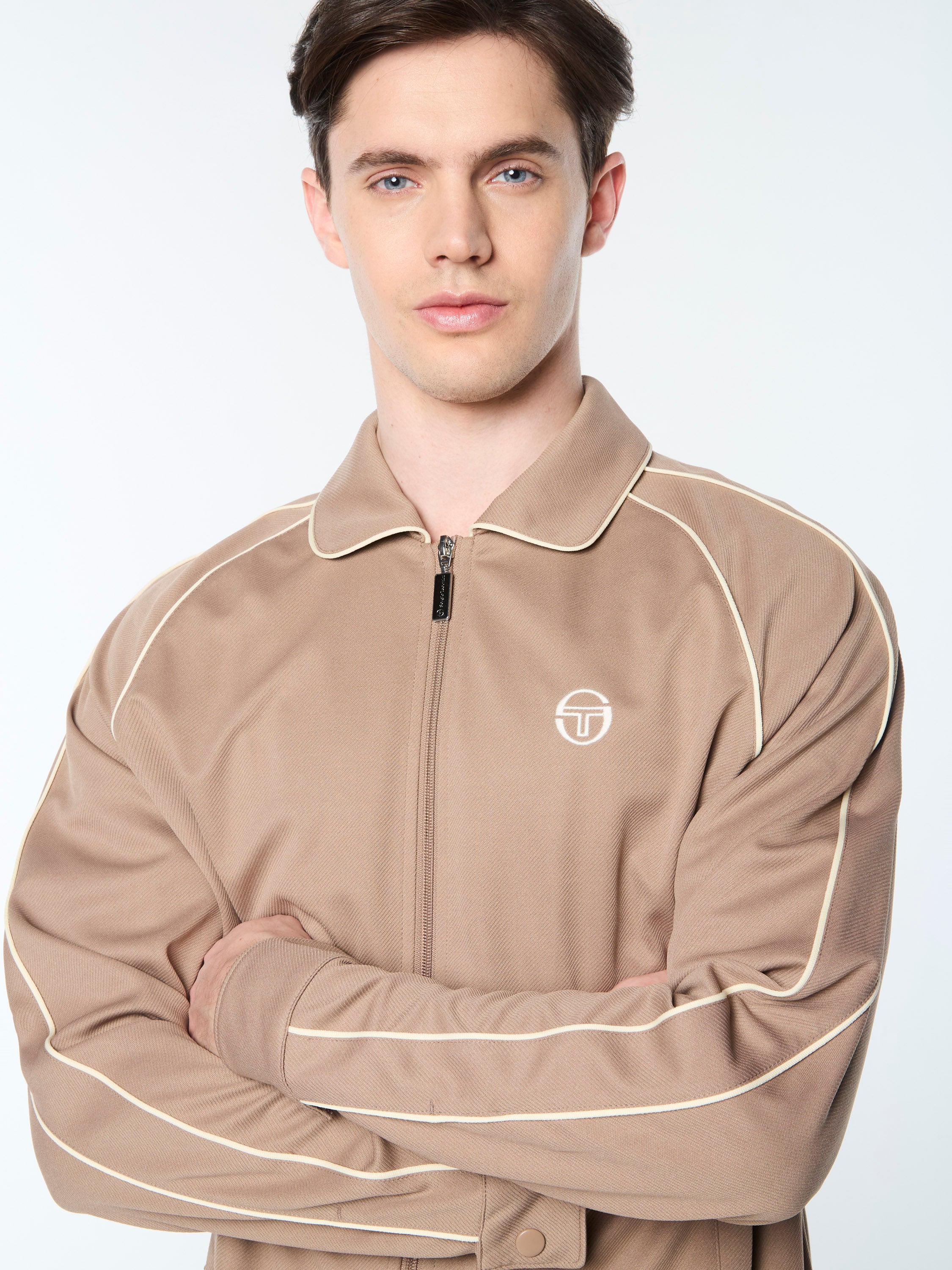 Ettore Track Jacket- Taupe Grey - Image 8