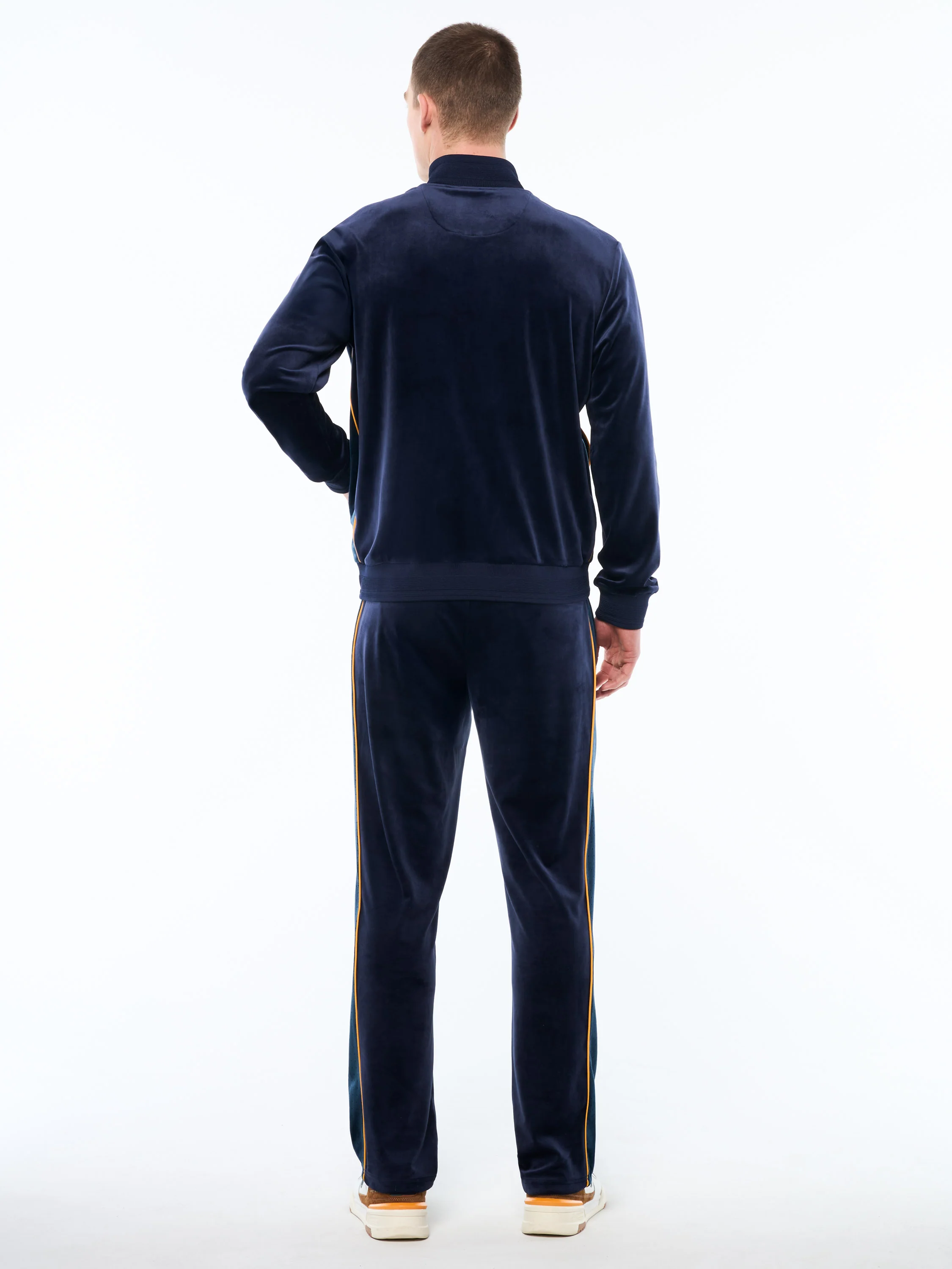 Forato Velour Track Jacket-Maritime Blue - Image 4