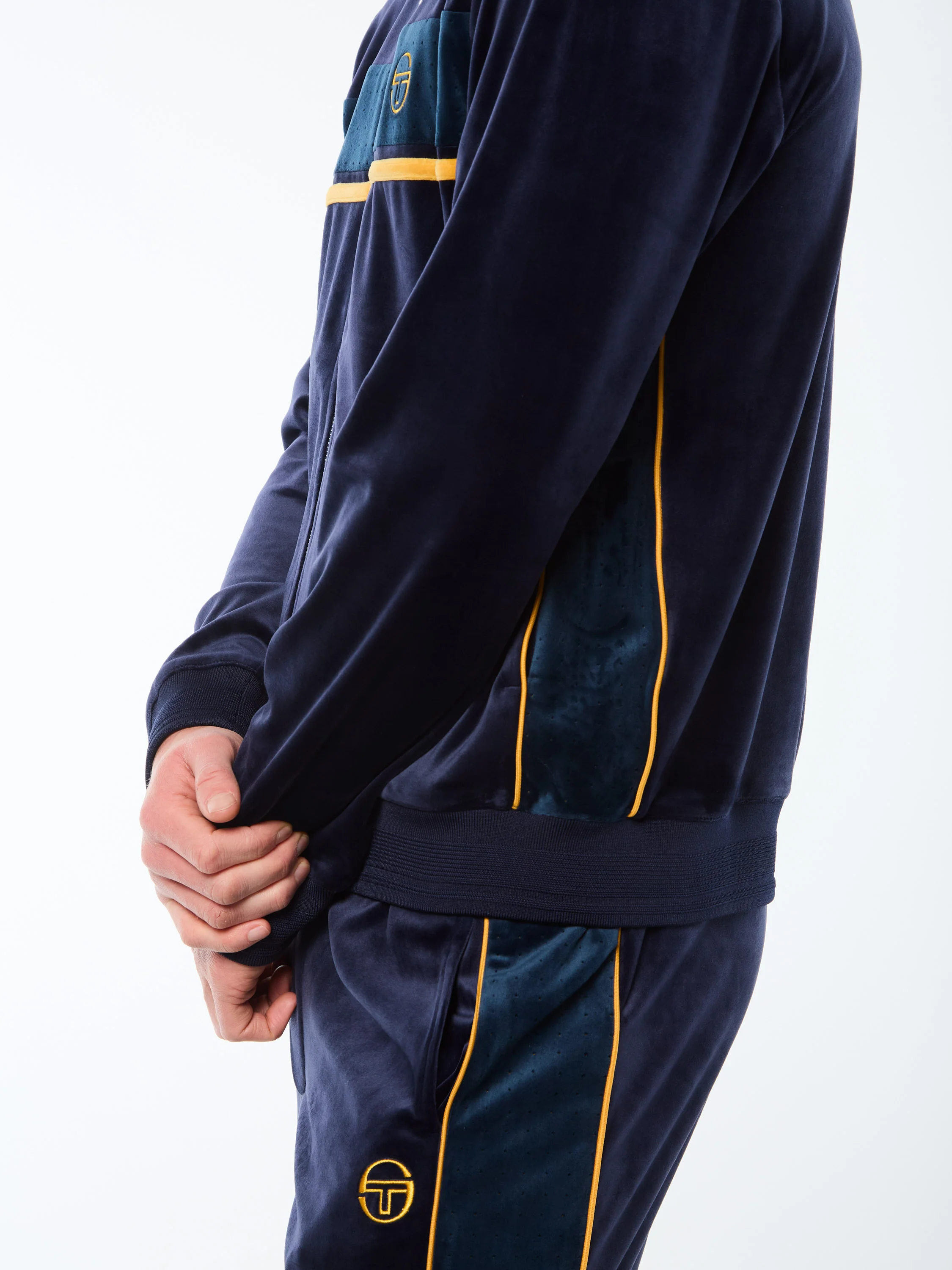 Forato Velour Track Jacket-Maritime Blue - Image 7