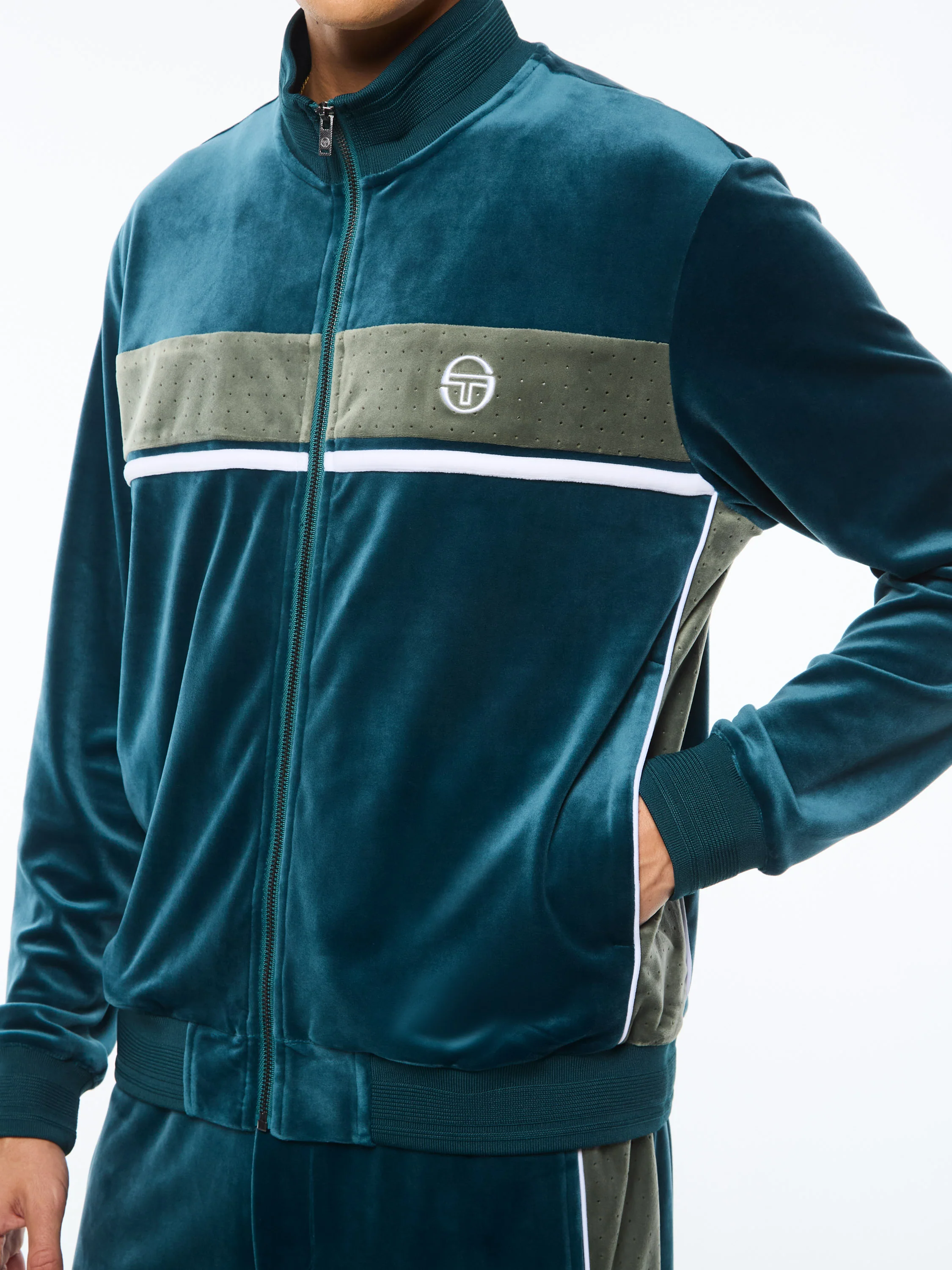 Forato Velour Track Jacket-Mediterranea - Image 5