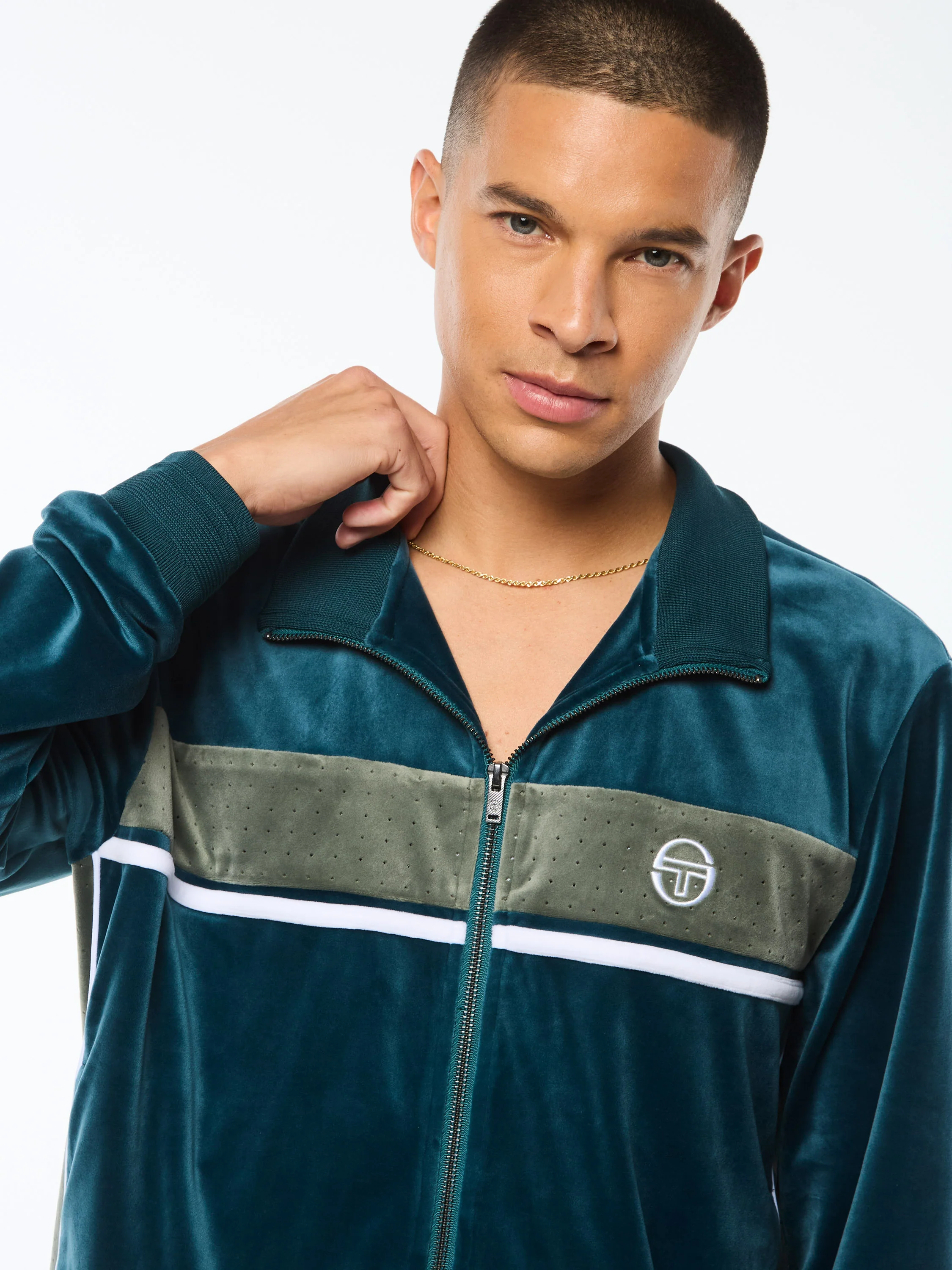 Forato Velour Track Jacket-Mediterranea - Image 7