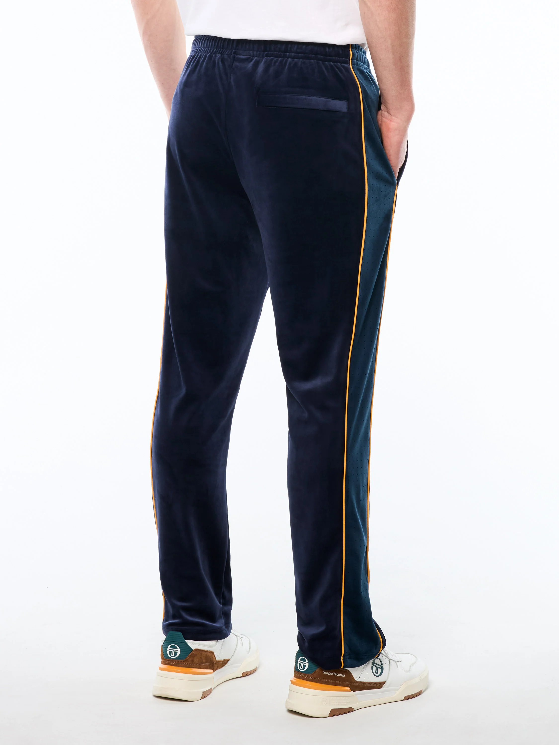 Forato Velour Track Pant-Maritime Blue - Image 3