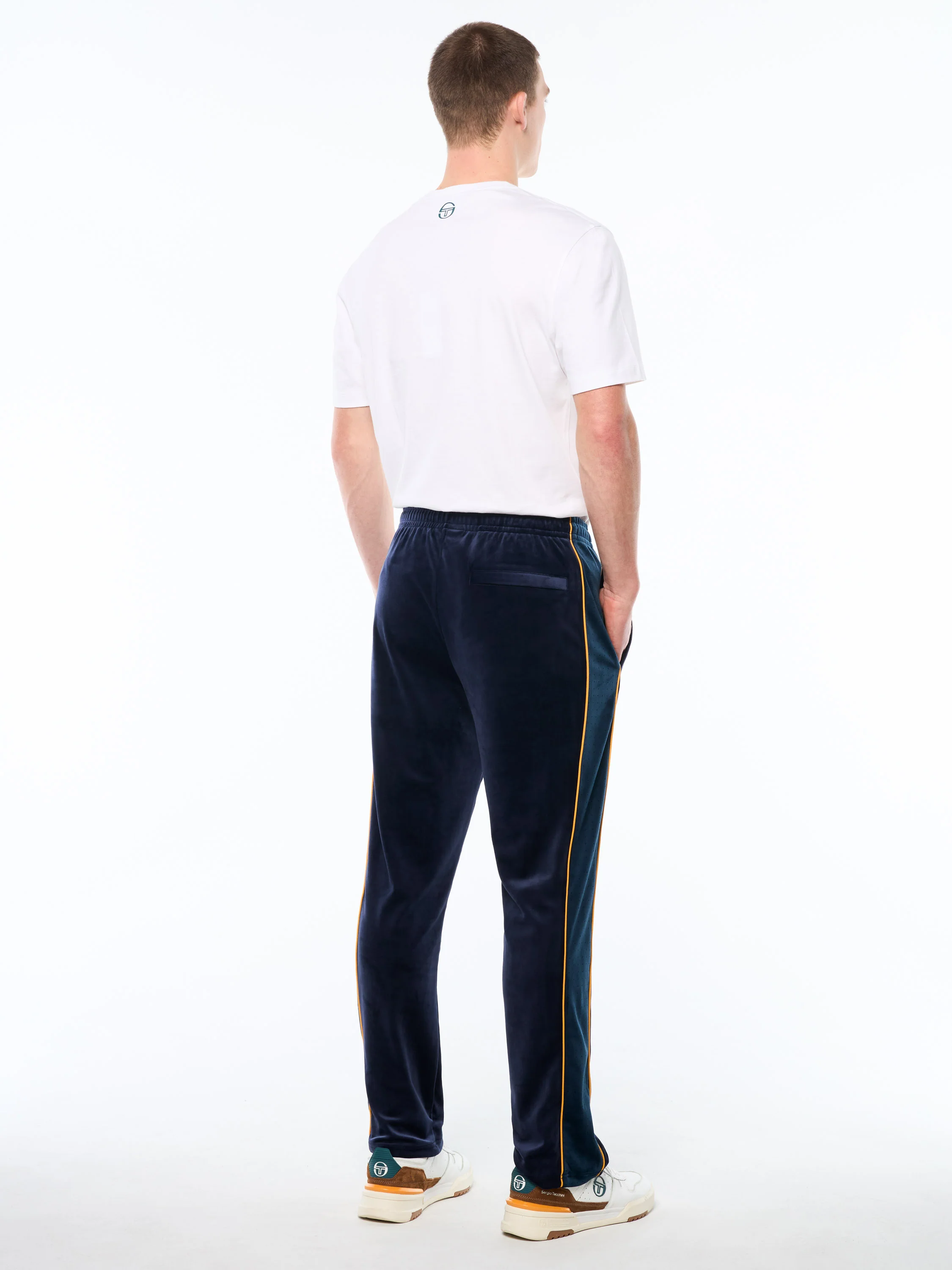 Forato Velour Track Pant-Maritime Blue - Image 4