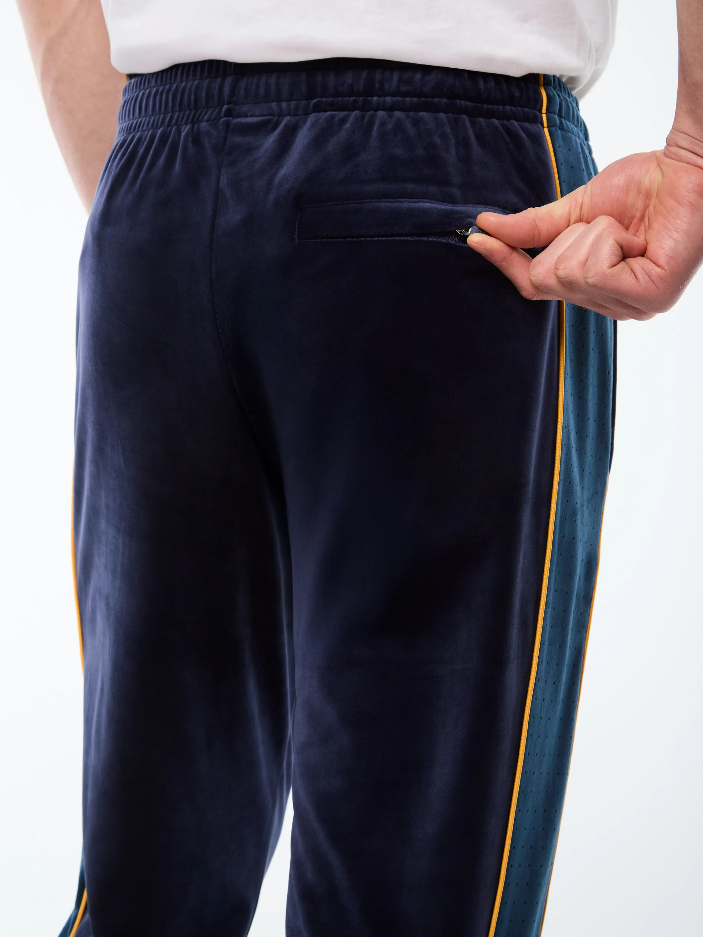 Forato Velour Track Pant-Maritime Blue - Image 5