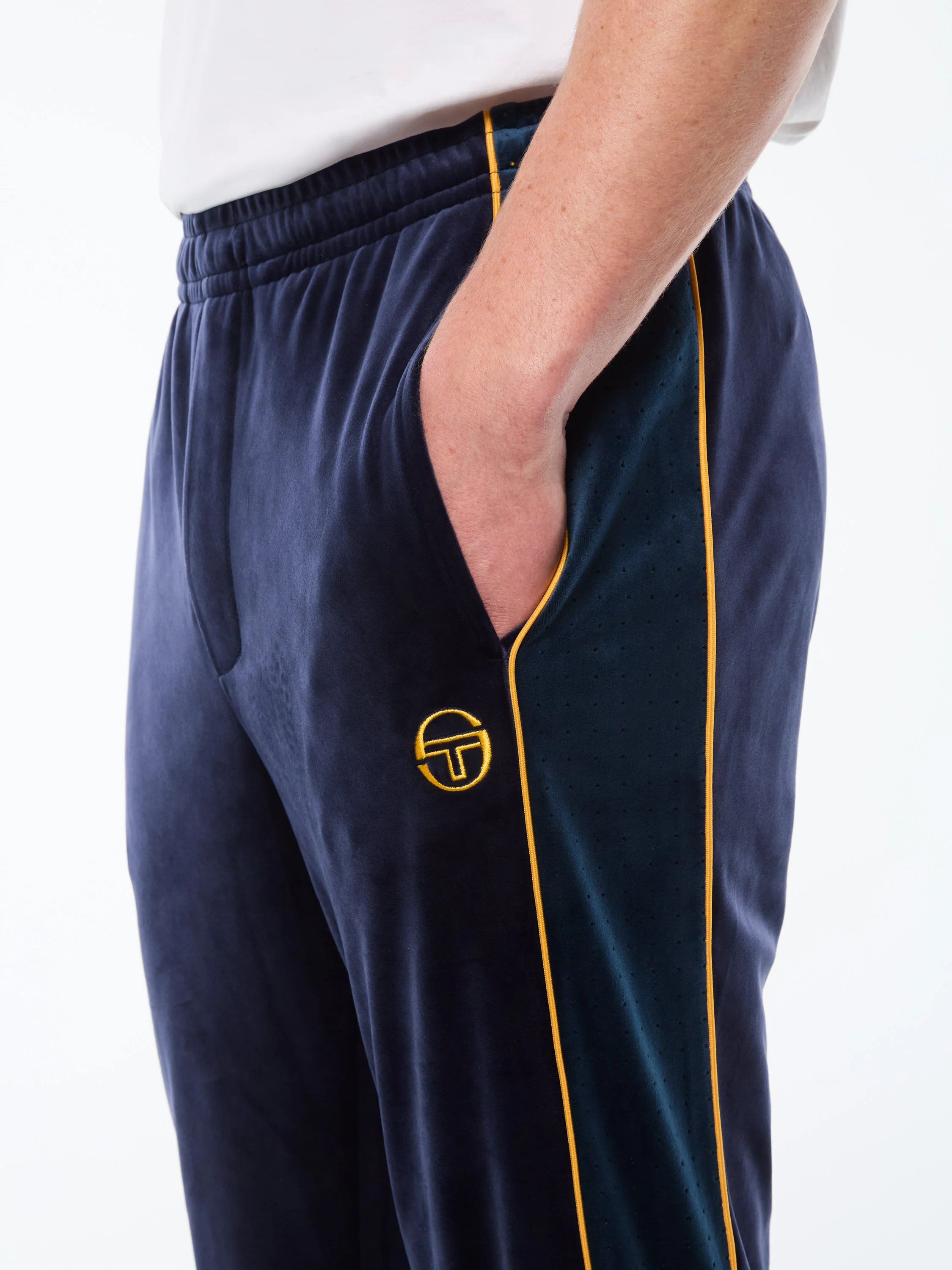 Forato Velour Track Pant-Maritime Blue - Image 6