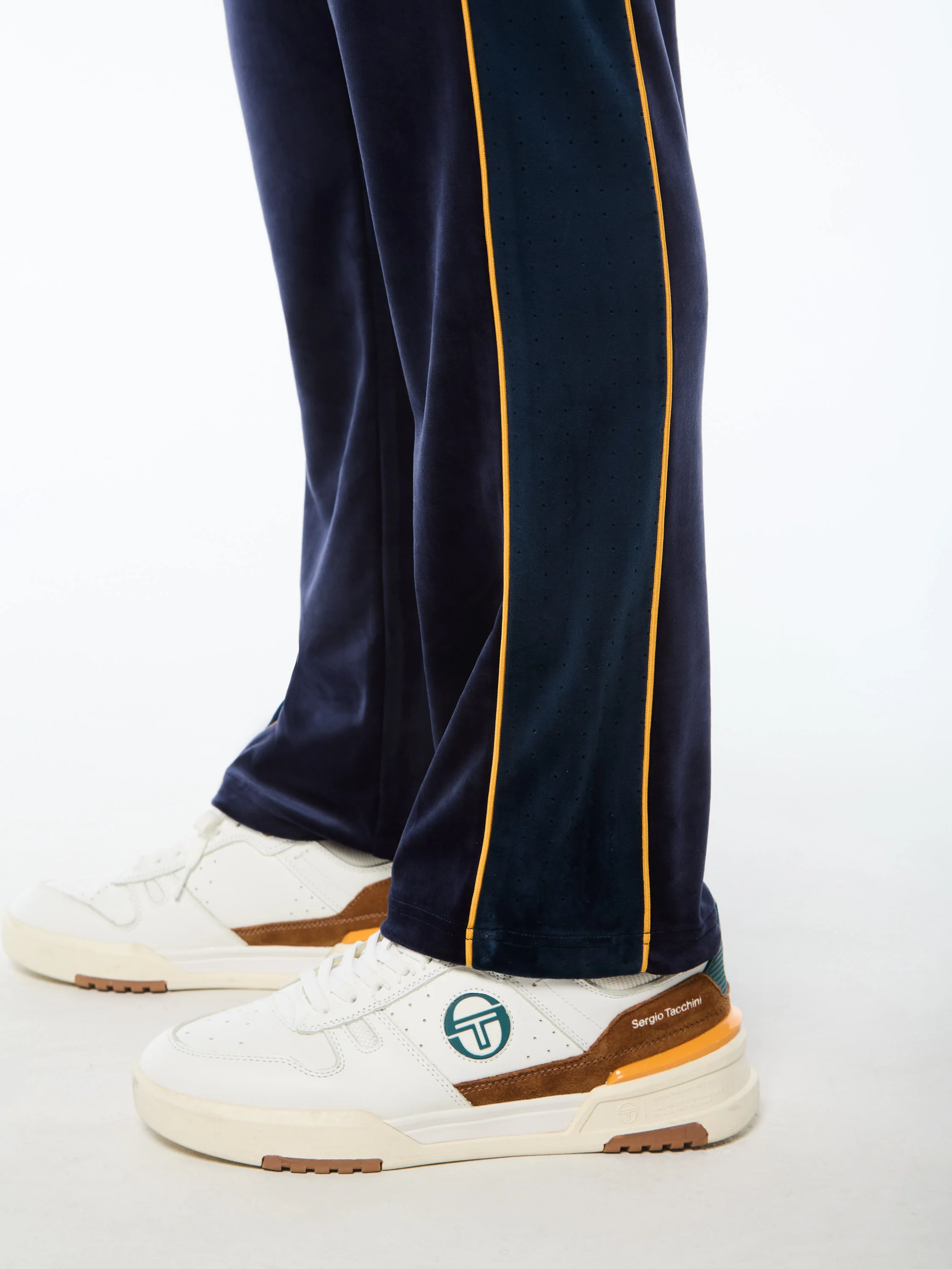 Forato Velour Track Pant-Maritime Blue - Image 7