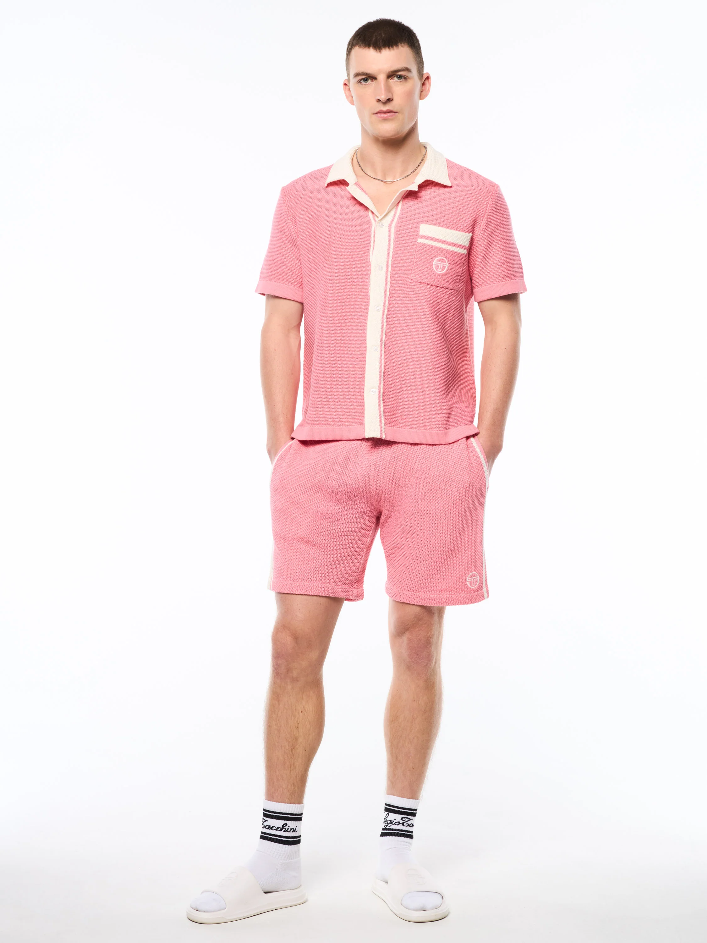 Fratelli Crochet Cabana Polo-Geranium Pink - Image 3