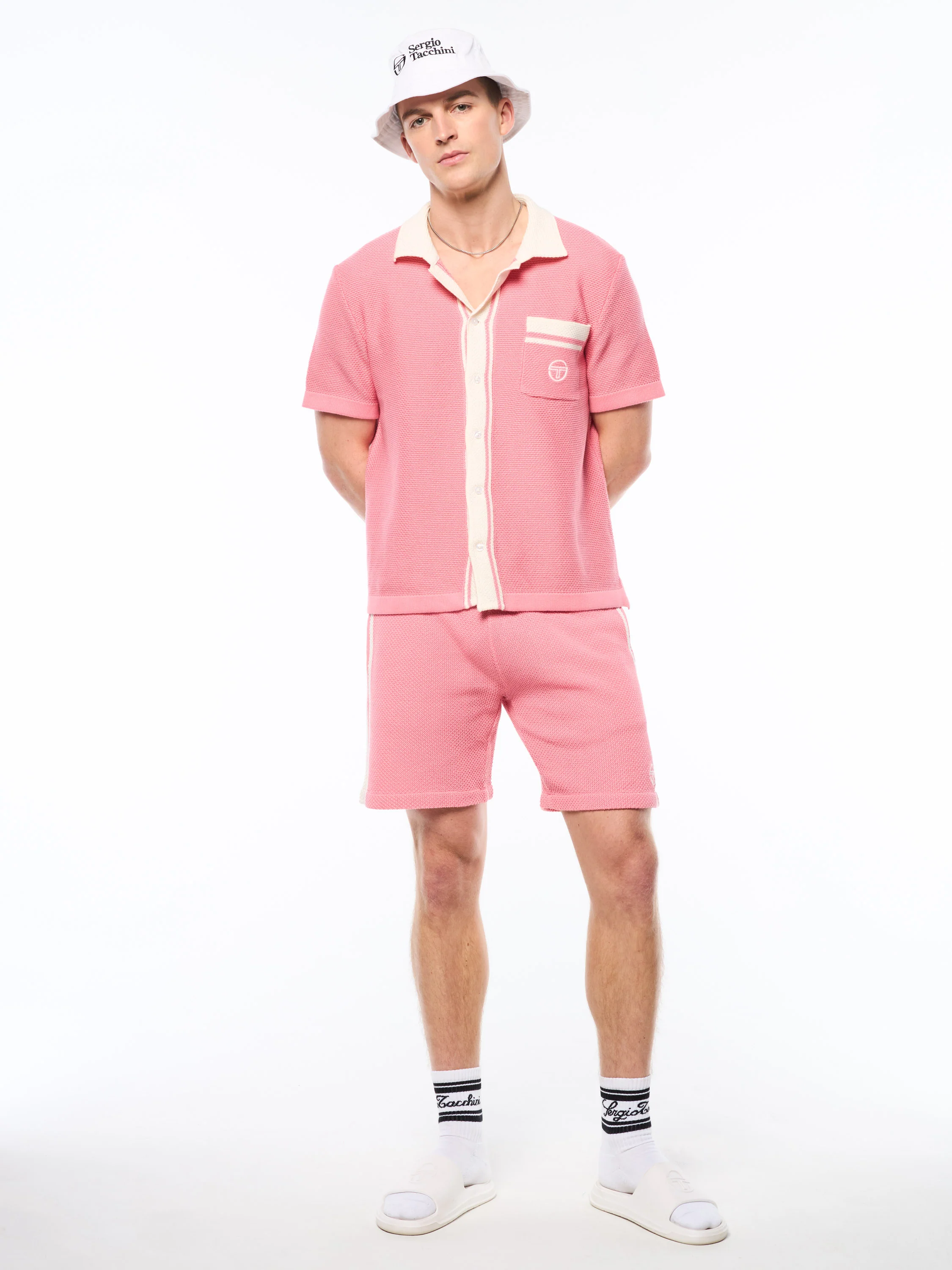 Fratelli Crochet Cabana Polo-Geranium Pink - Image 8