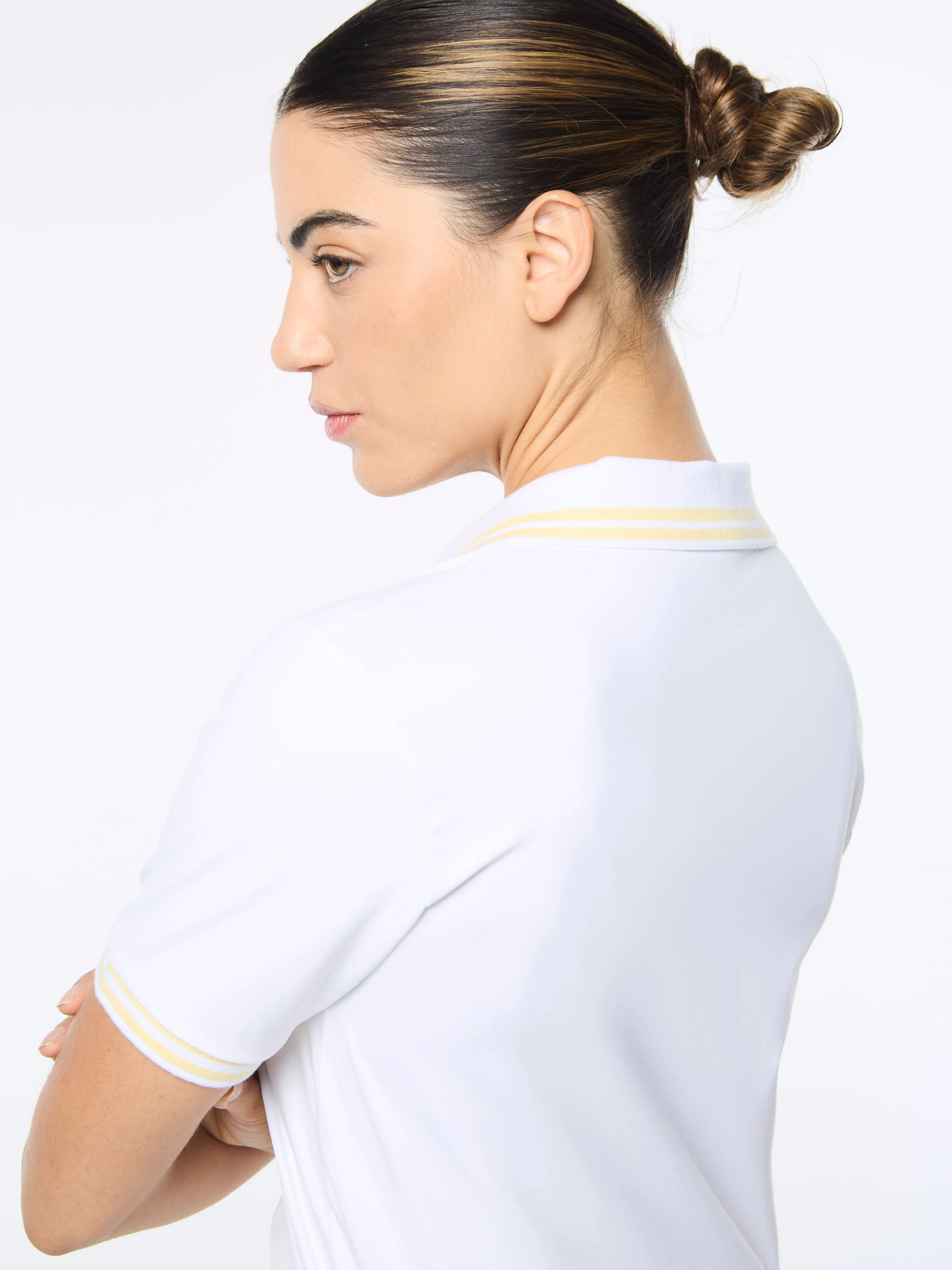 Idalia Cropped Polo- Brilliant White - Image 5