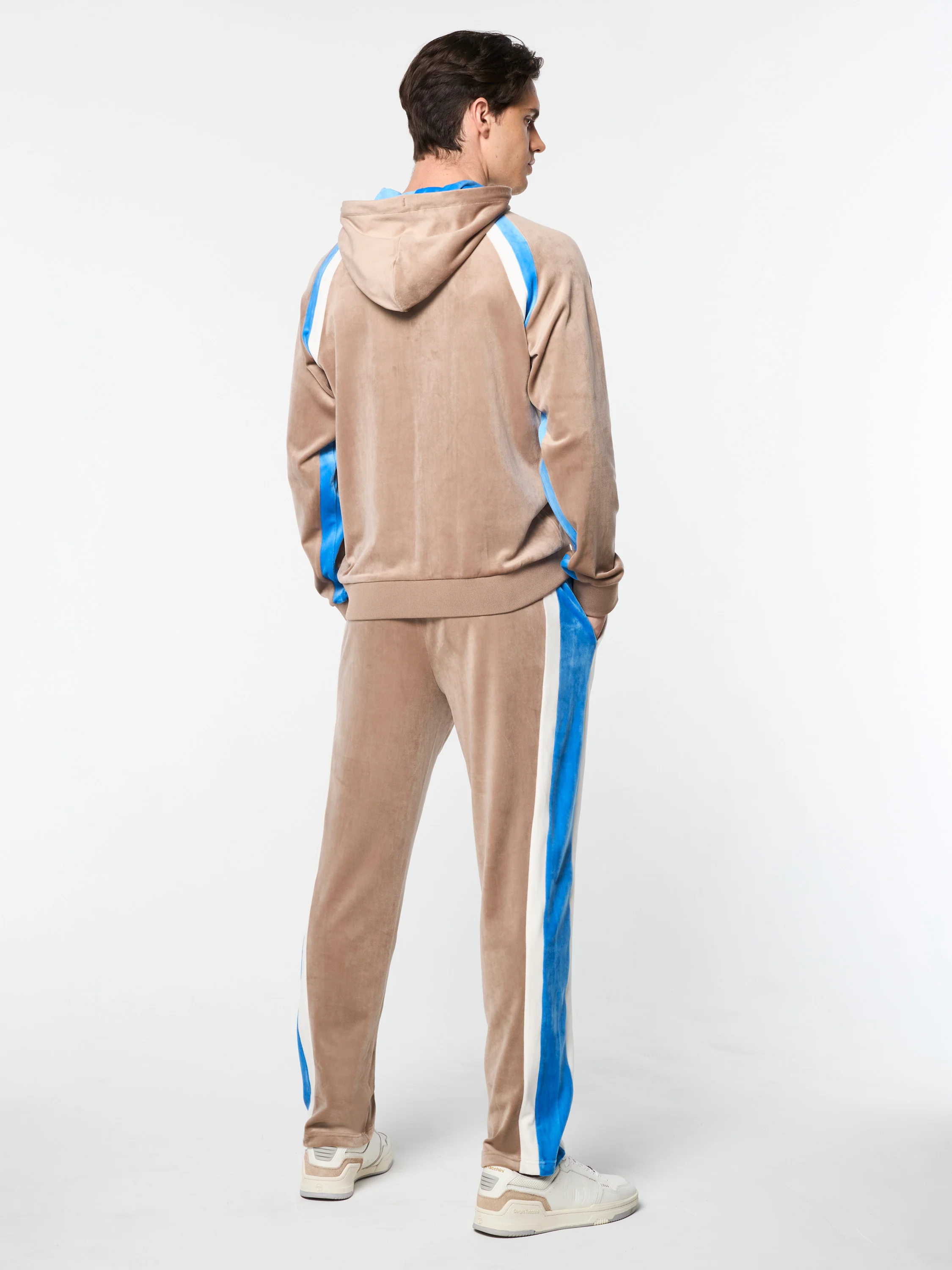 Lazaro Velour Hoodie- Taupe Grey - Image 5