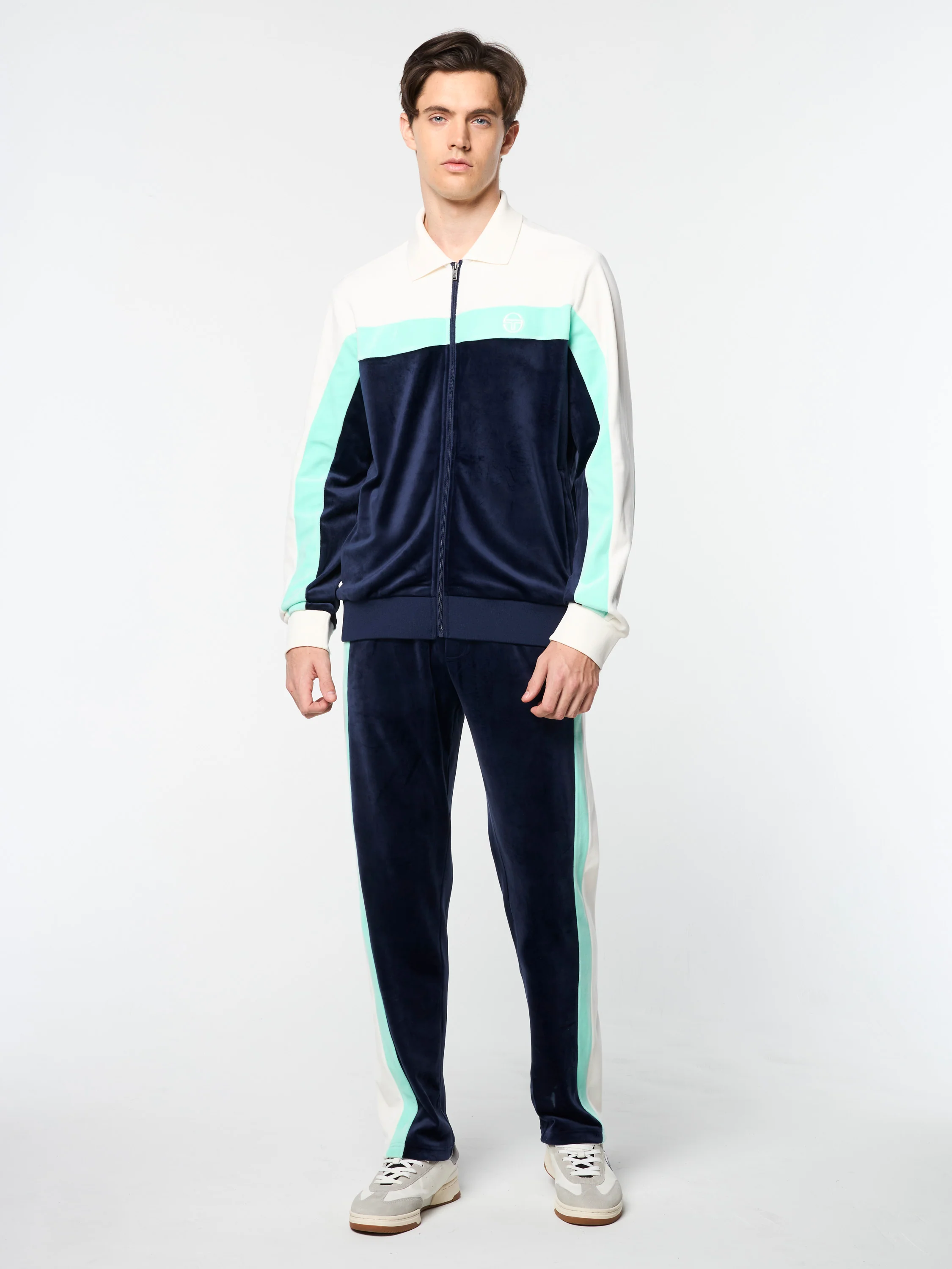 Lazaro Velour Track Jacket- Maritime Blue - Image 3